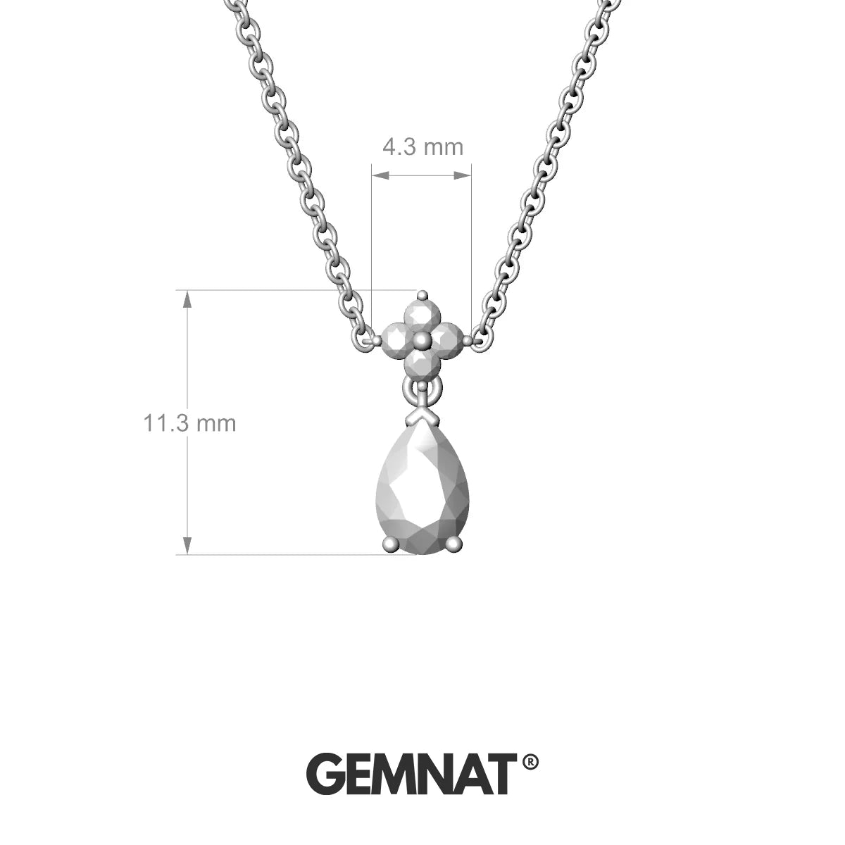Celestial | 18k White Gold 6 x 4 mm Pear Pink Sapphire Pendant