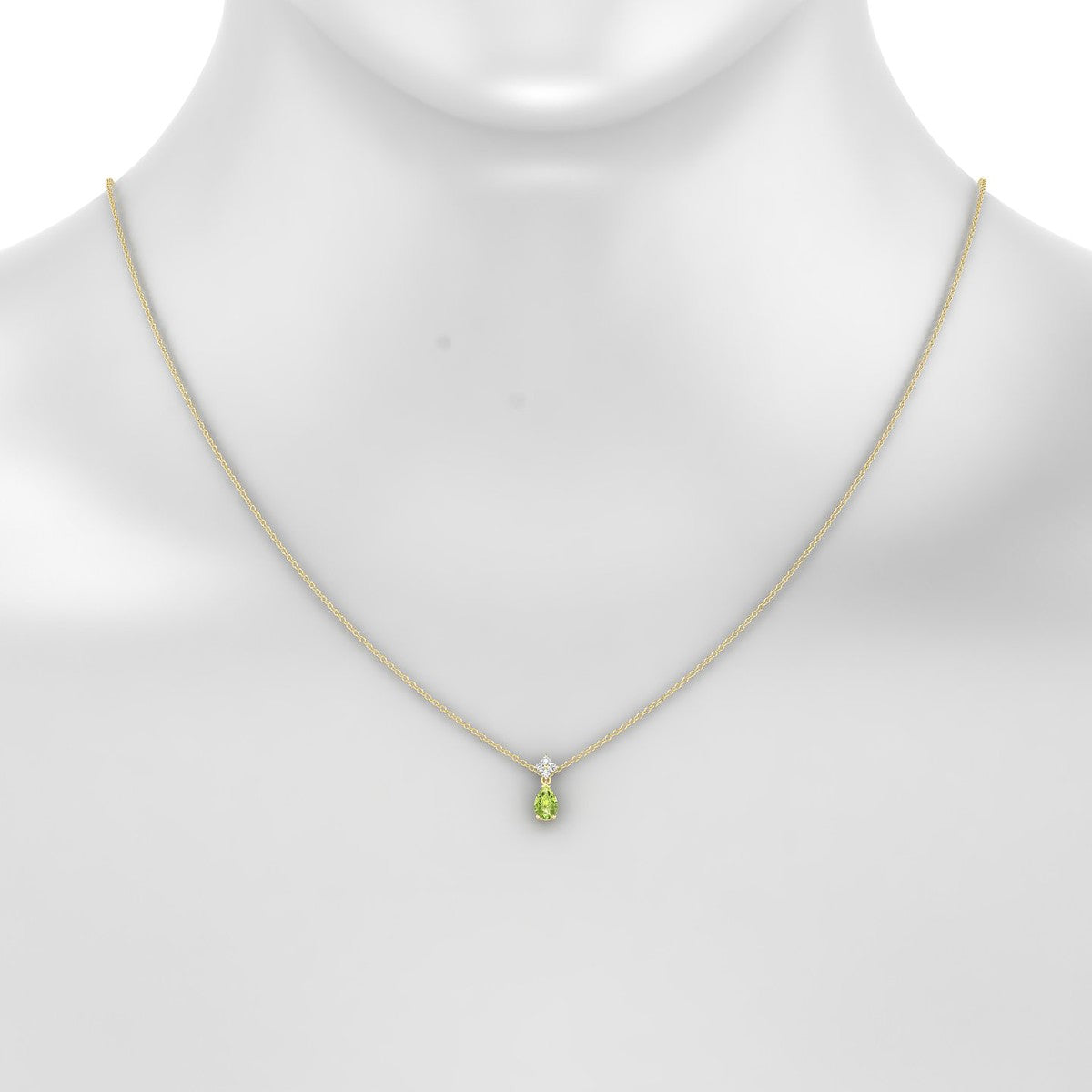 Celestial | 18k Yellow Gold 6 x 4 mm Pear Peridot Pendant