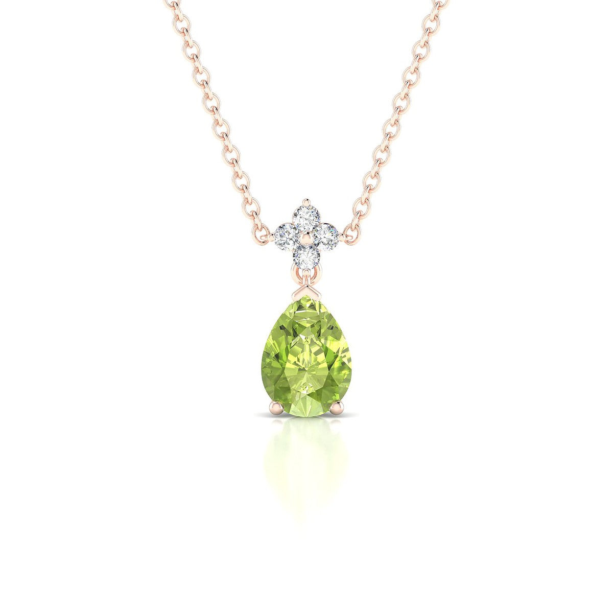 Celestial | 18k Rose Gold 7 x 5 mm Pear Peridot Pendant