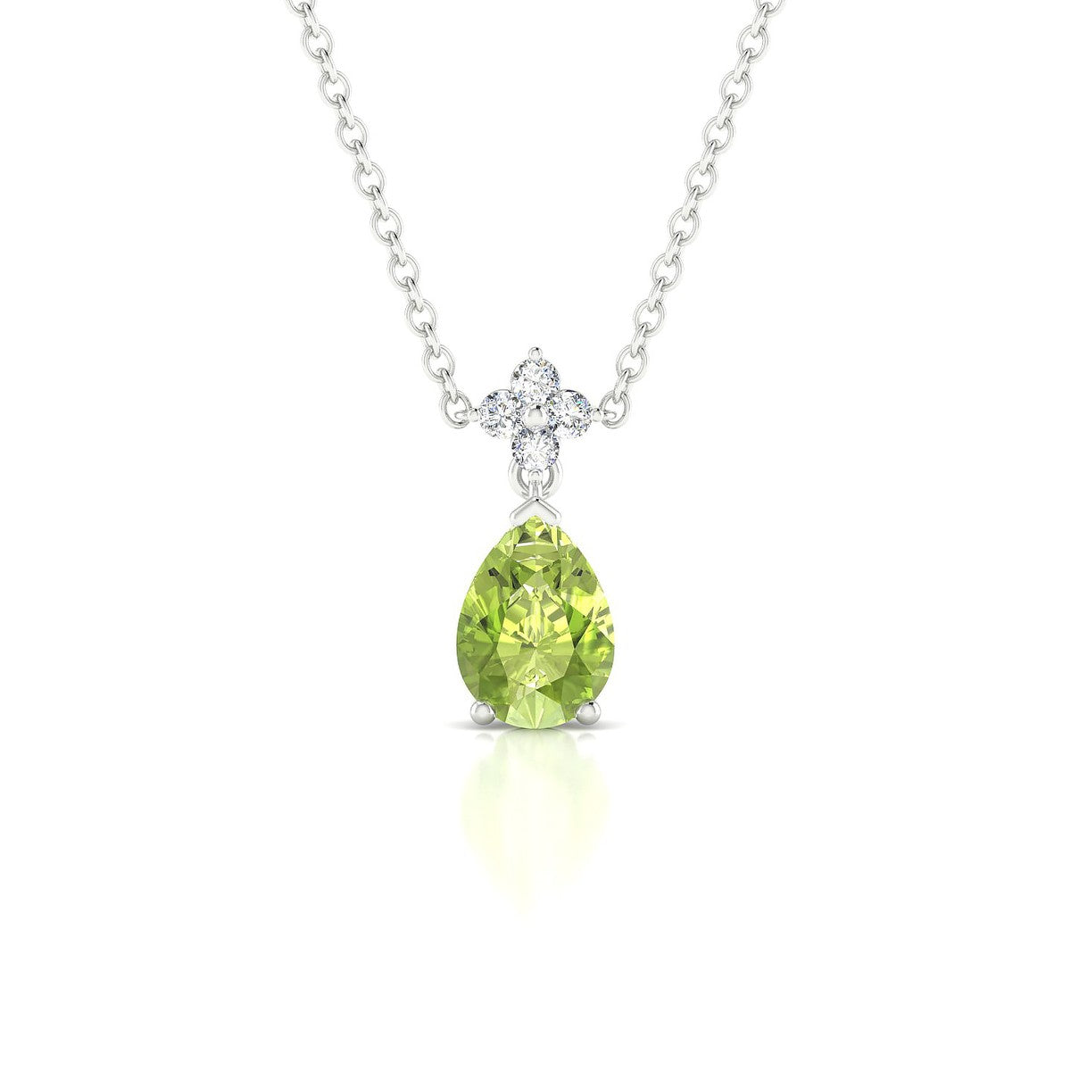 Celestial | 18k White Gold 7 x 5 mm Pear Peridot Pendant