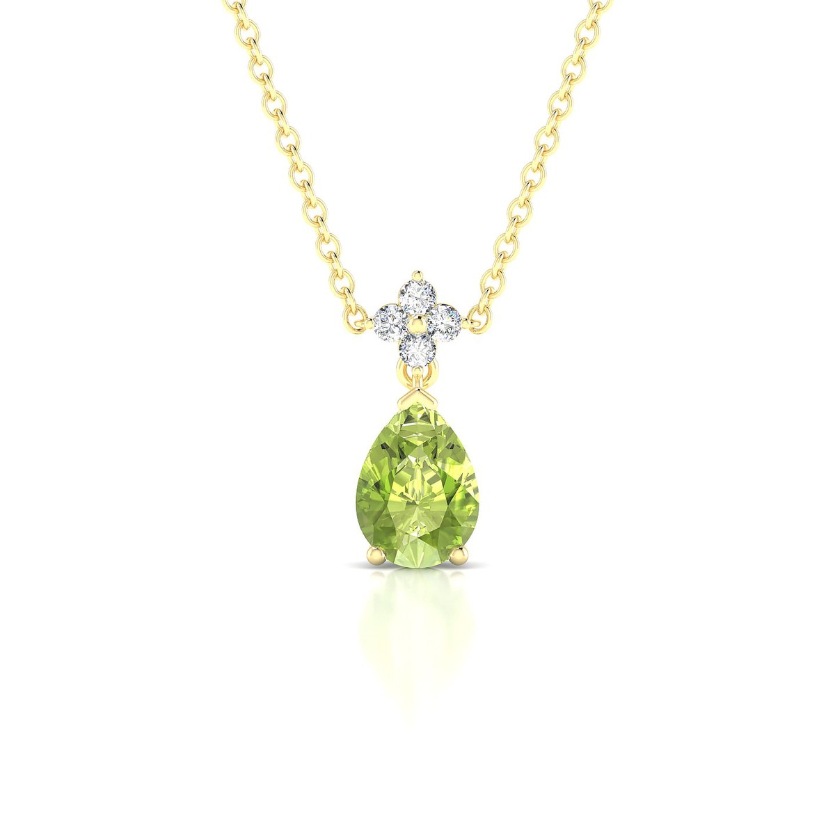 Celestial | 18k Yellow Gold 7 x 5 mm Pear Peridot Pendant