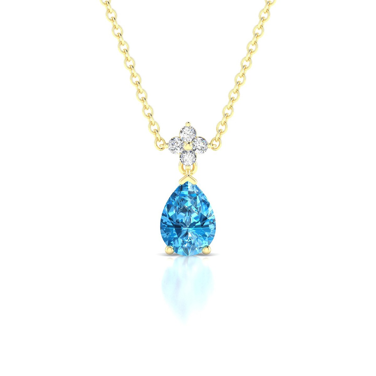 Celestial | 18k Yellow Gold 7 x 5 mm Pear Topaz Pendant