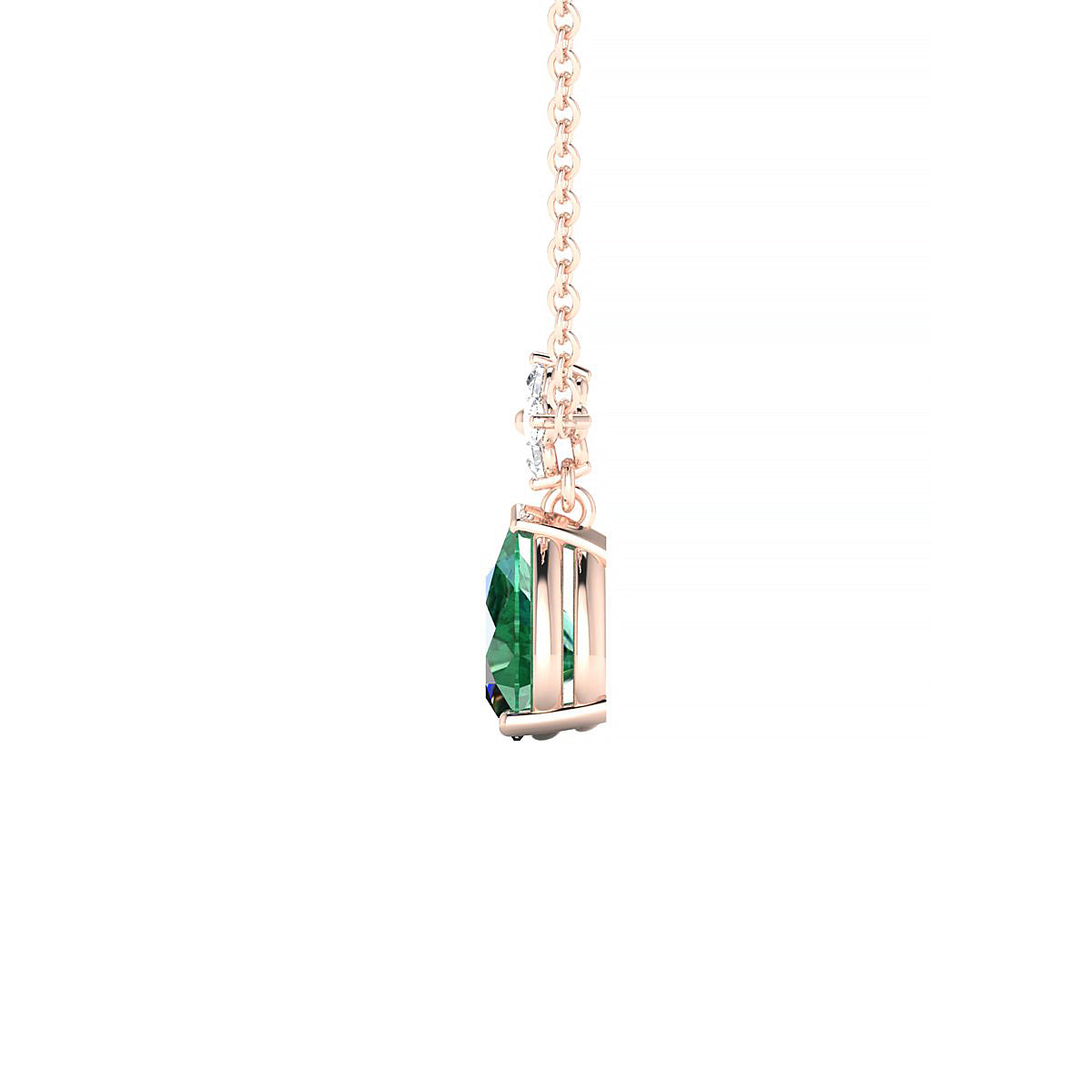 Celestial | 18k Rose Gold 7 x 5 mm Pear Emerald Pendant