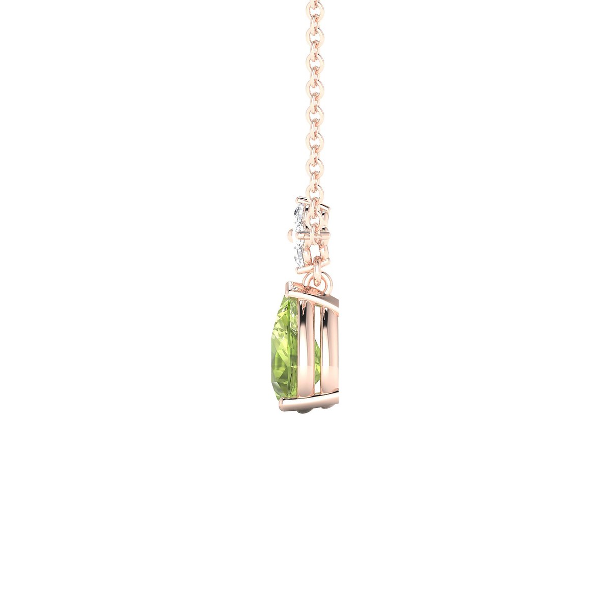 Celestial | 18k Rose Gold 7 x 5 mm Pear Peridot Pendant