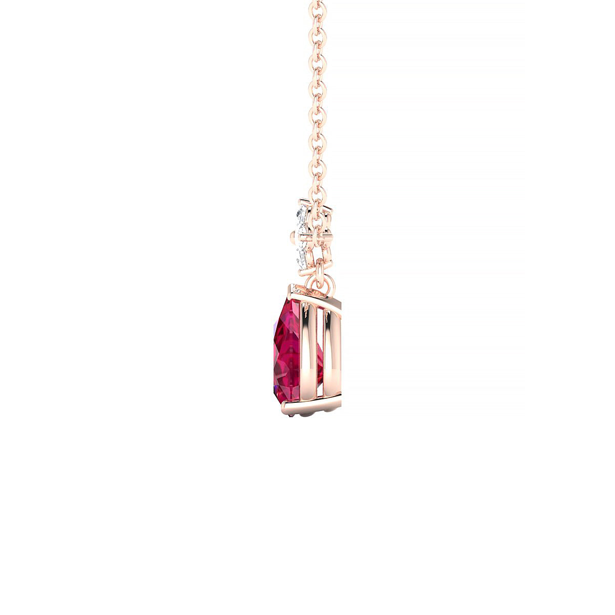 Celestial | 18k Rose Gold 7 x 5 mm Pear Ruby Pendant