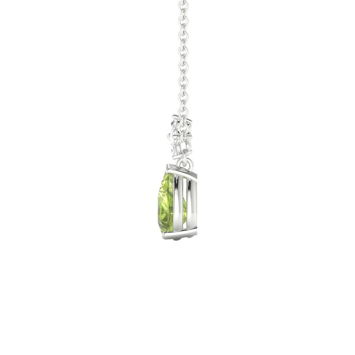 Celestial | 18k White Gold 7 x 5 mm Pear Peridot Pendant