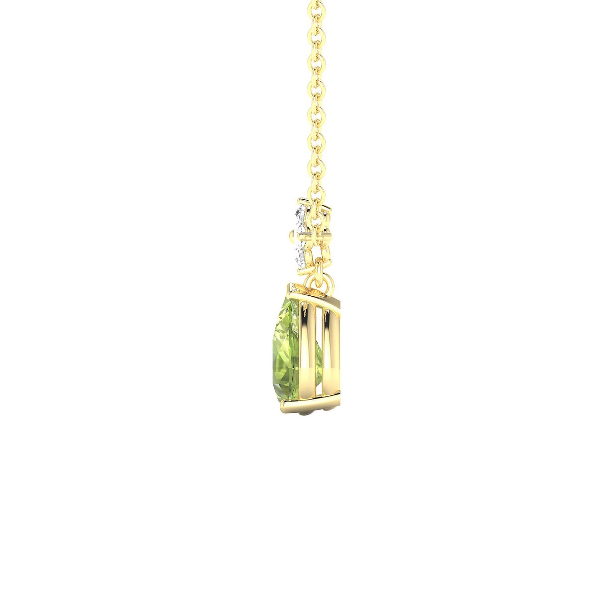 Celestial | 18k Yellow Gold 7 x 5 mm Pear Peridot Pendant
