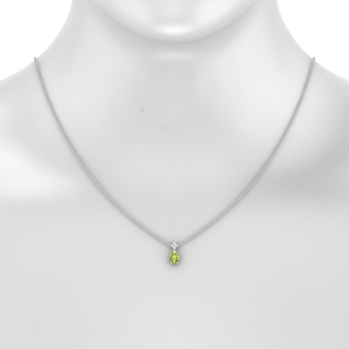 Celestial | 18k White Gold 7 x 5 mm Pear Peridot Pendant