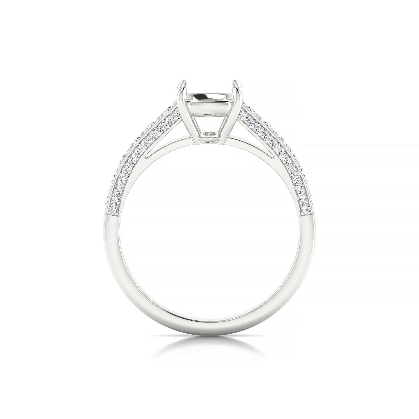 Complete Cushion 2-2.99 ct | 18k White Gold Side Stones Ring