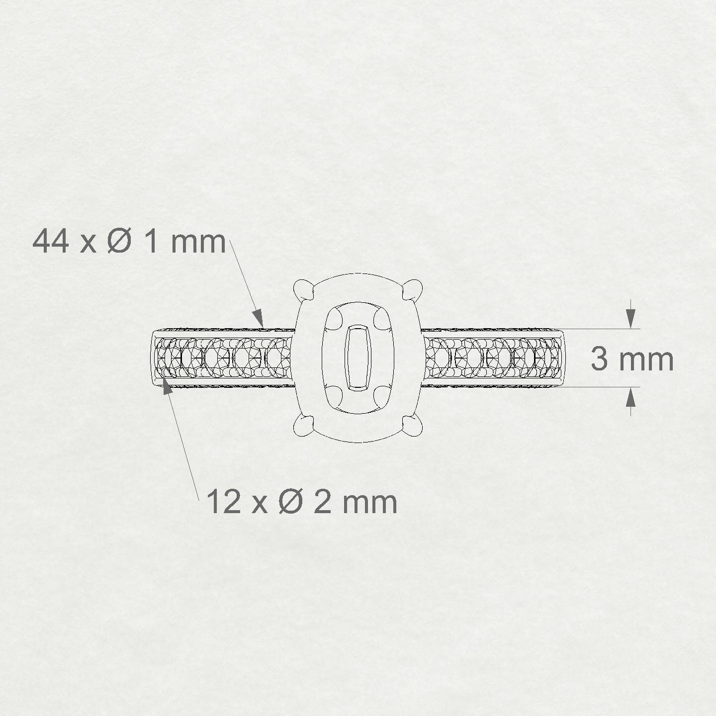 Complete Cushion 2-2.99 ct | 18k White Gold Side Stones Ring