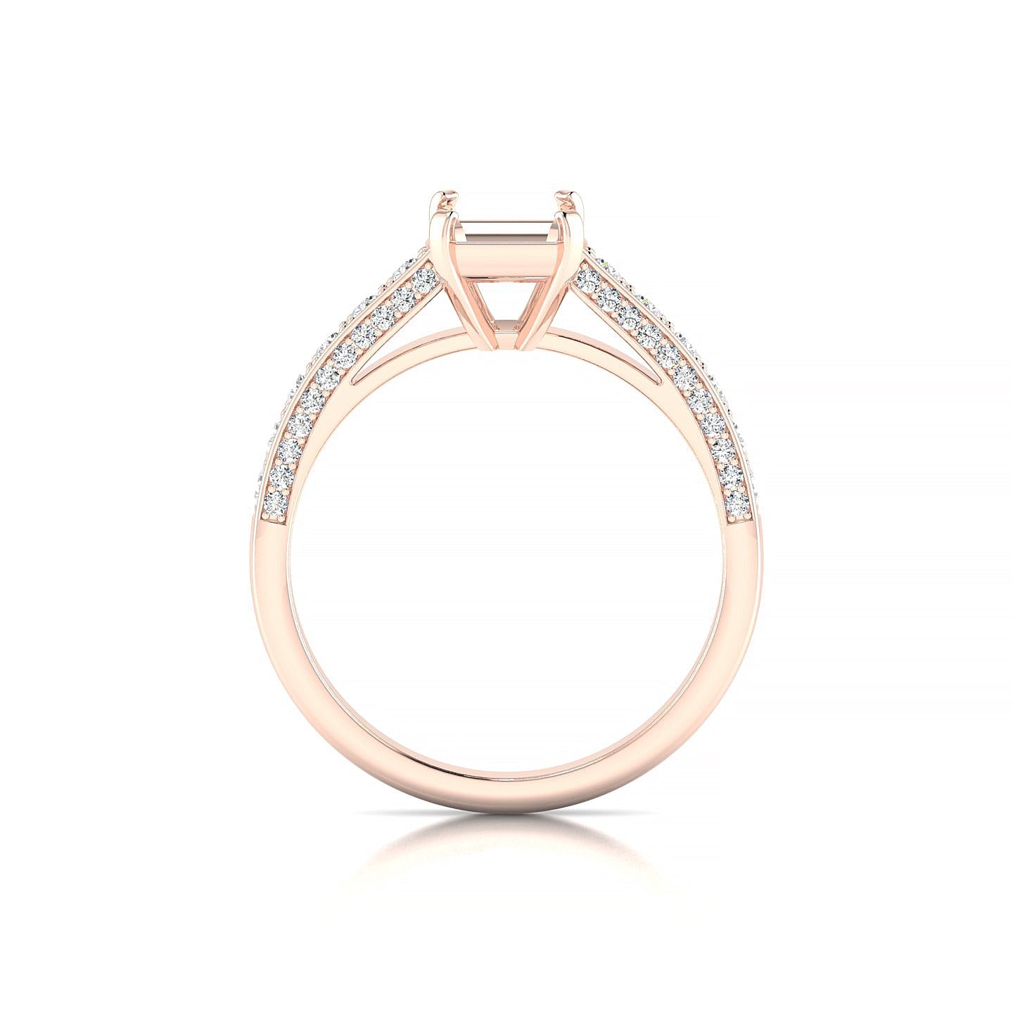 Complete Emerald 2-2.99 ct | 18k Rose Gold Side Stones Ring