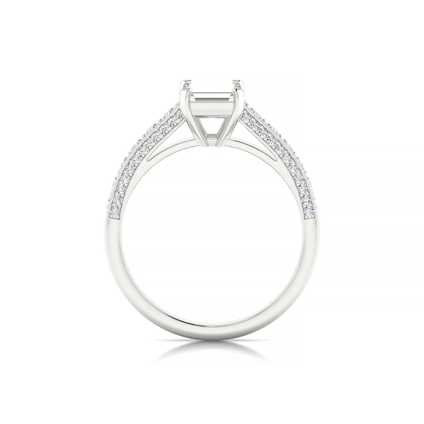 Complete Emerald 2-2.99 ct | 18k White Gold Side Stones Ring