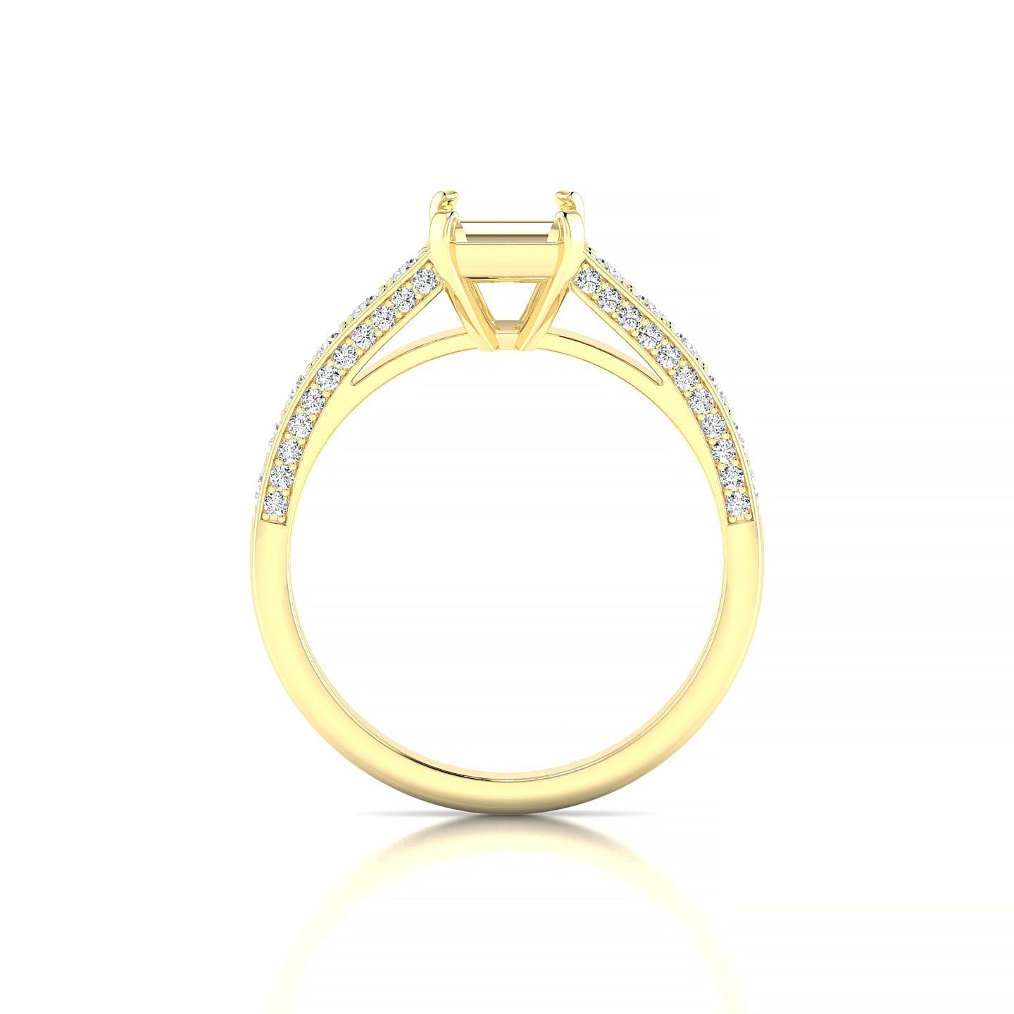 Complete Emerald 2-2.99 ct | 18k Yellow Gold Side Stones Ring