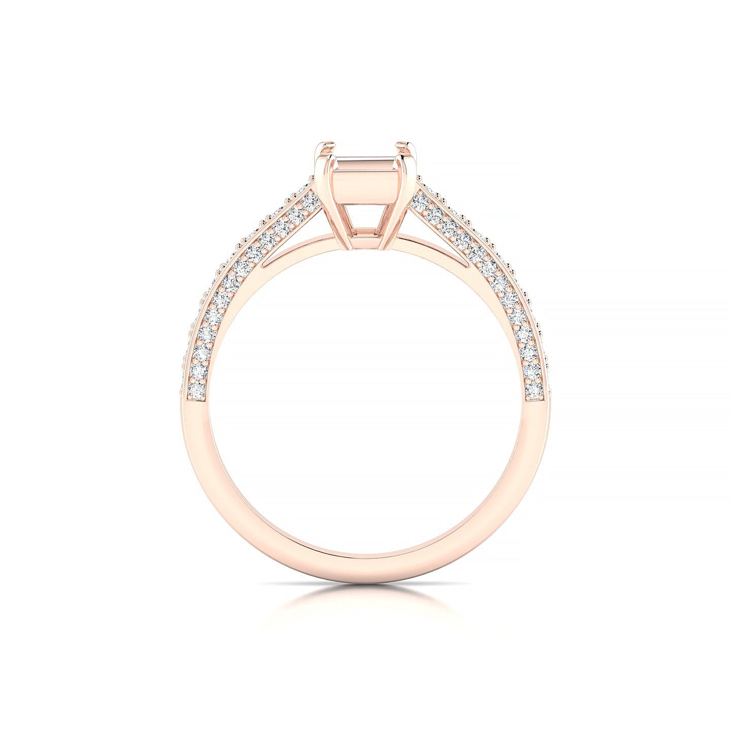 Complete Emerald 1-1.99 ct | 18k Rose Gold Side Stones Ring