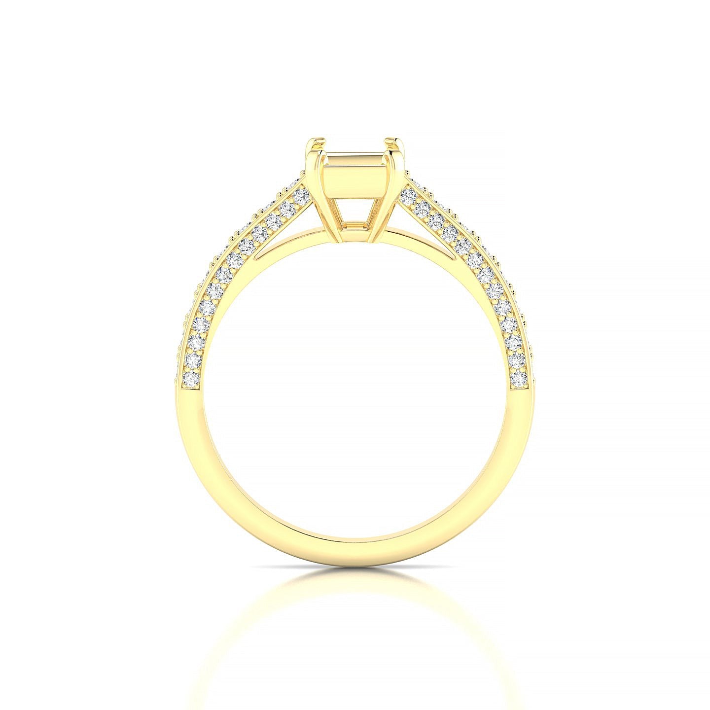 Complete Emerald 1-1.99 ct | 18k Yellow Gold Side Stones Ring