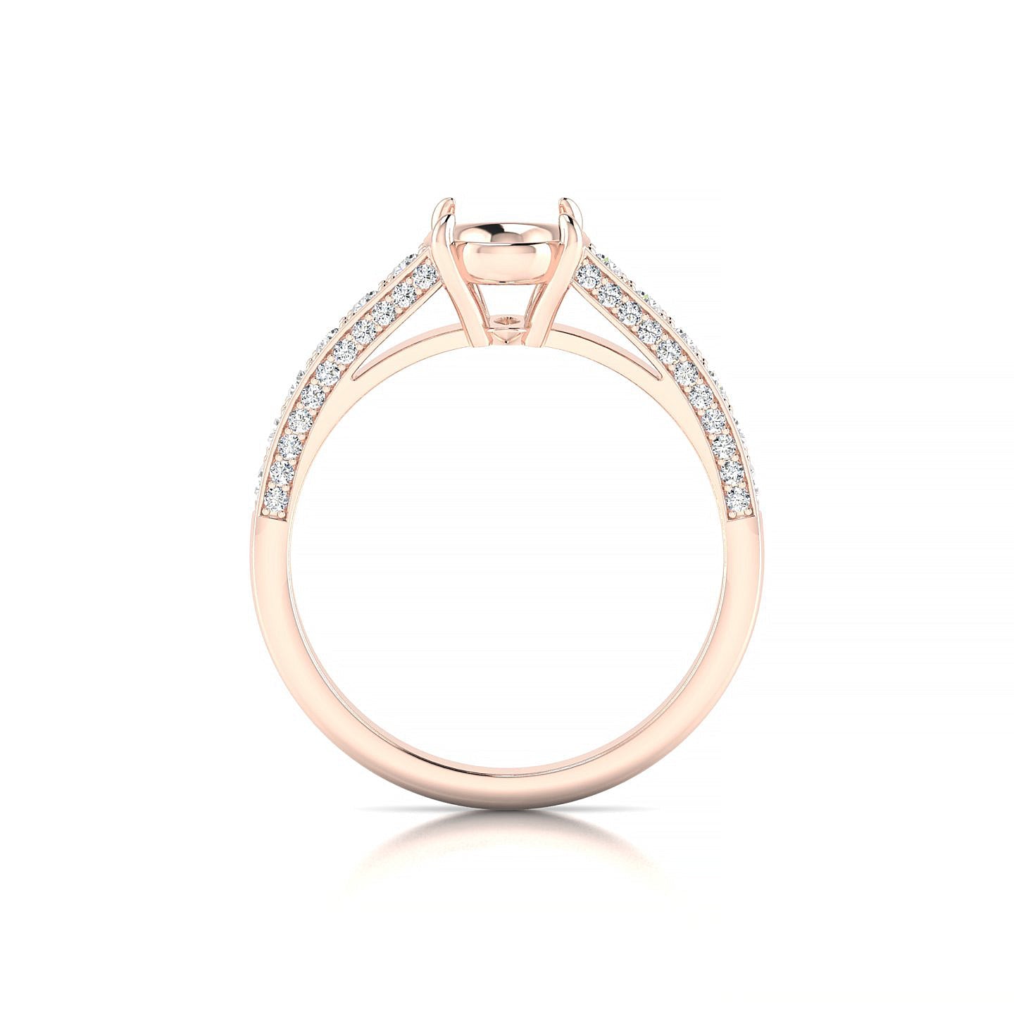 Complete Oval 2-2.99 ct | 18k Rose Gold Side Stones Ring