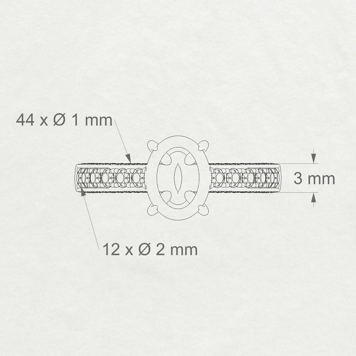 Complete Oval 2-2.99 ct | 18k White Gold Side Stones Ring