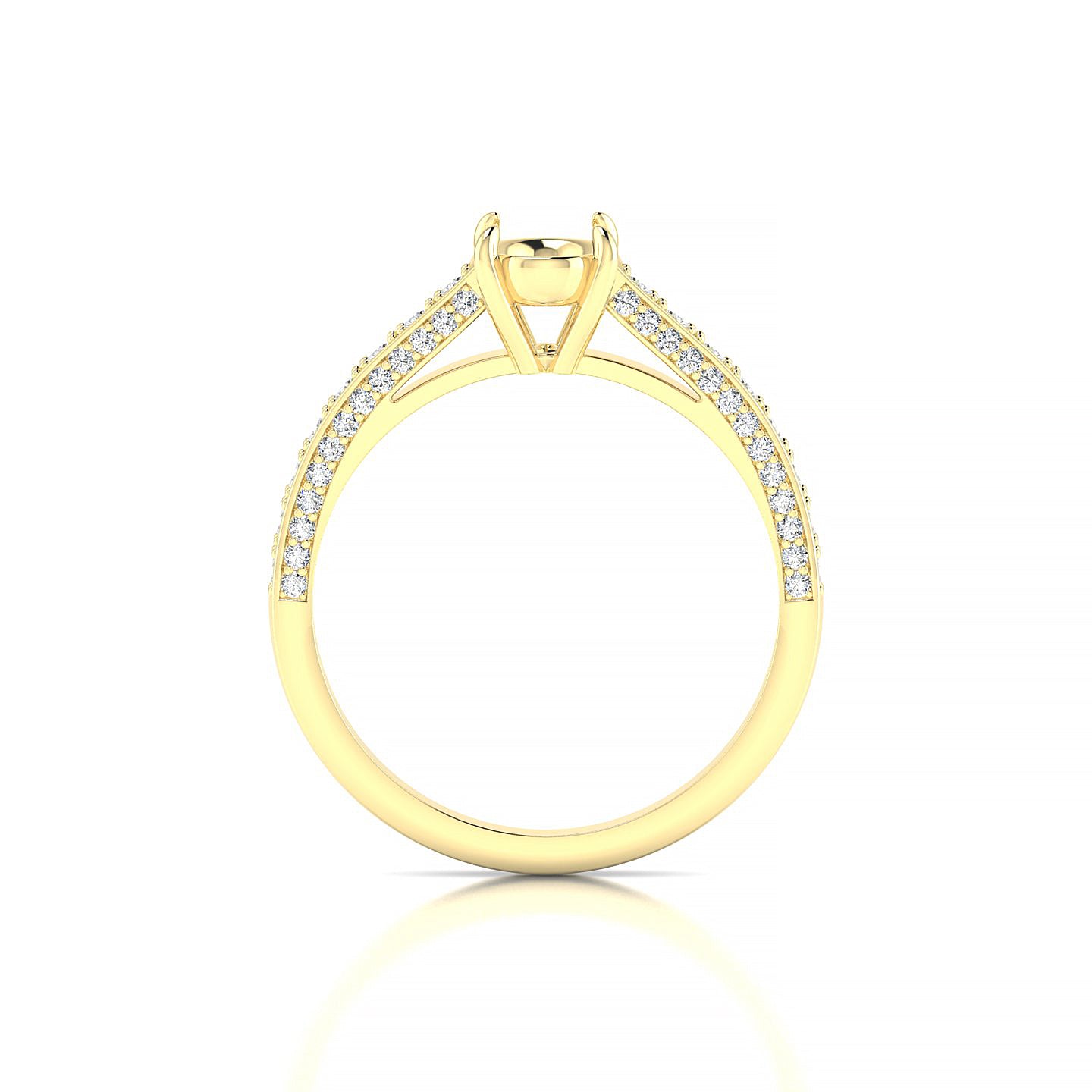 Complete Oval 1-1.99 ct | 18k Yellow Gold Side Stones Ring