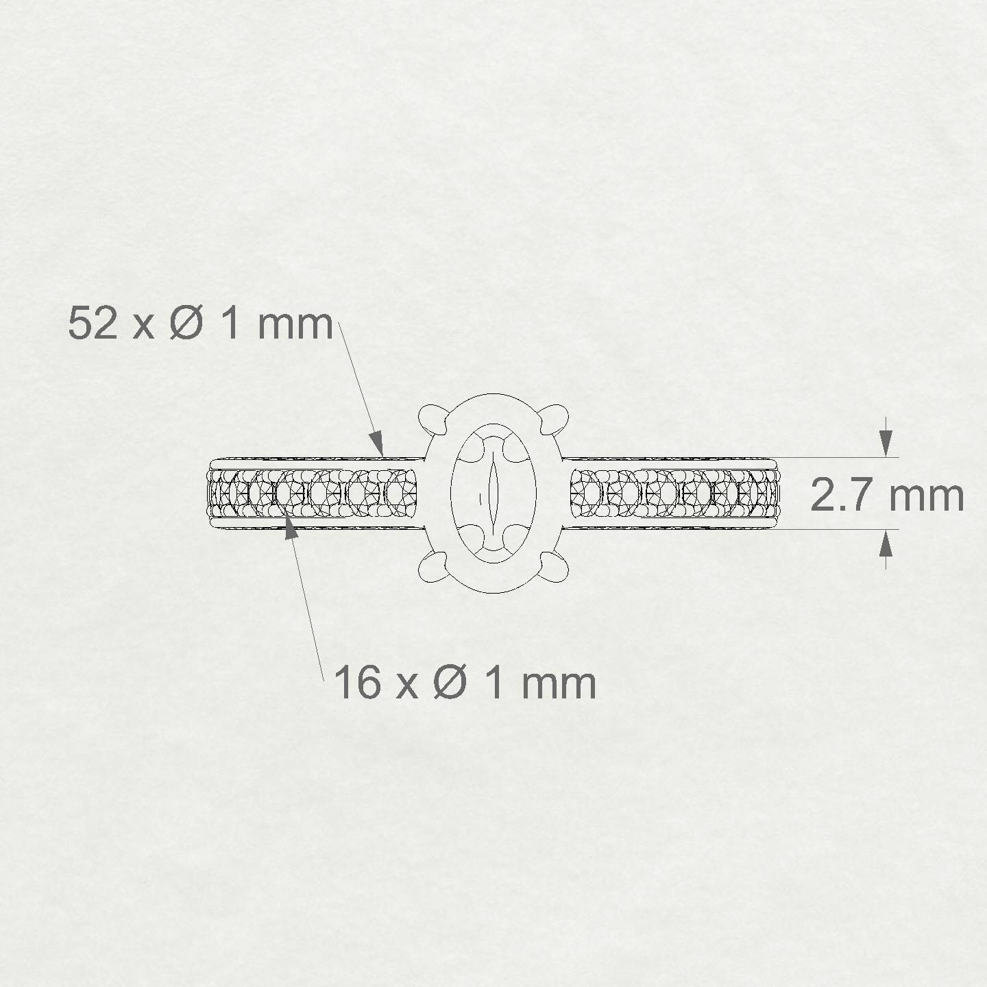 Complete Oval 1-1.99 ct | 18k White Gold Side Stones Ring
