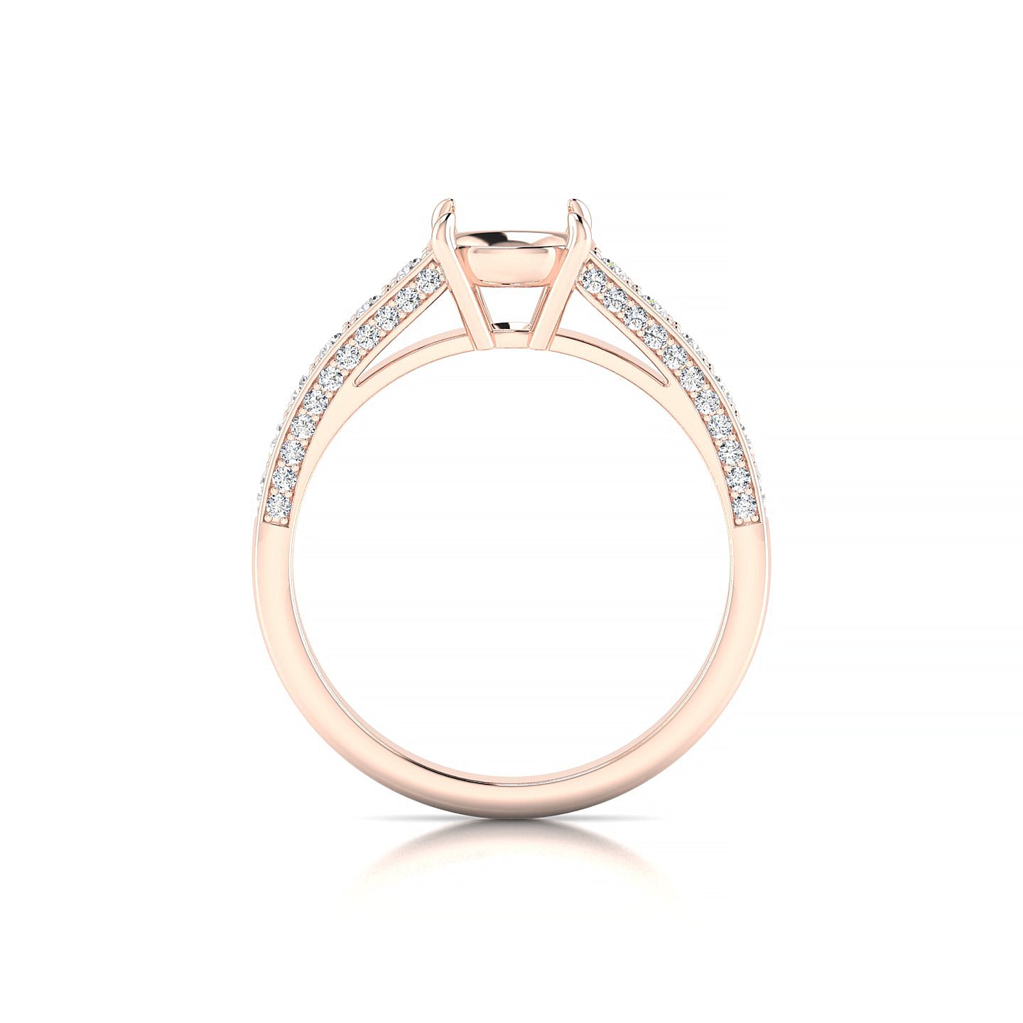 Complete Round 2-2.99 ct | 18k Rose Gold Side Stones Ring