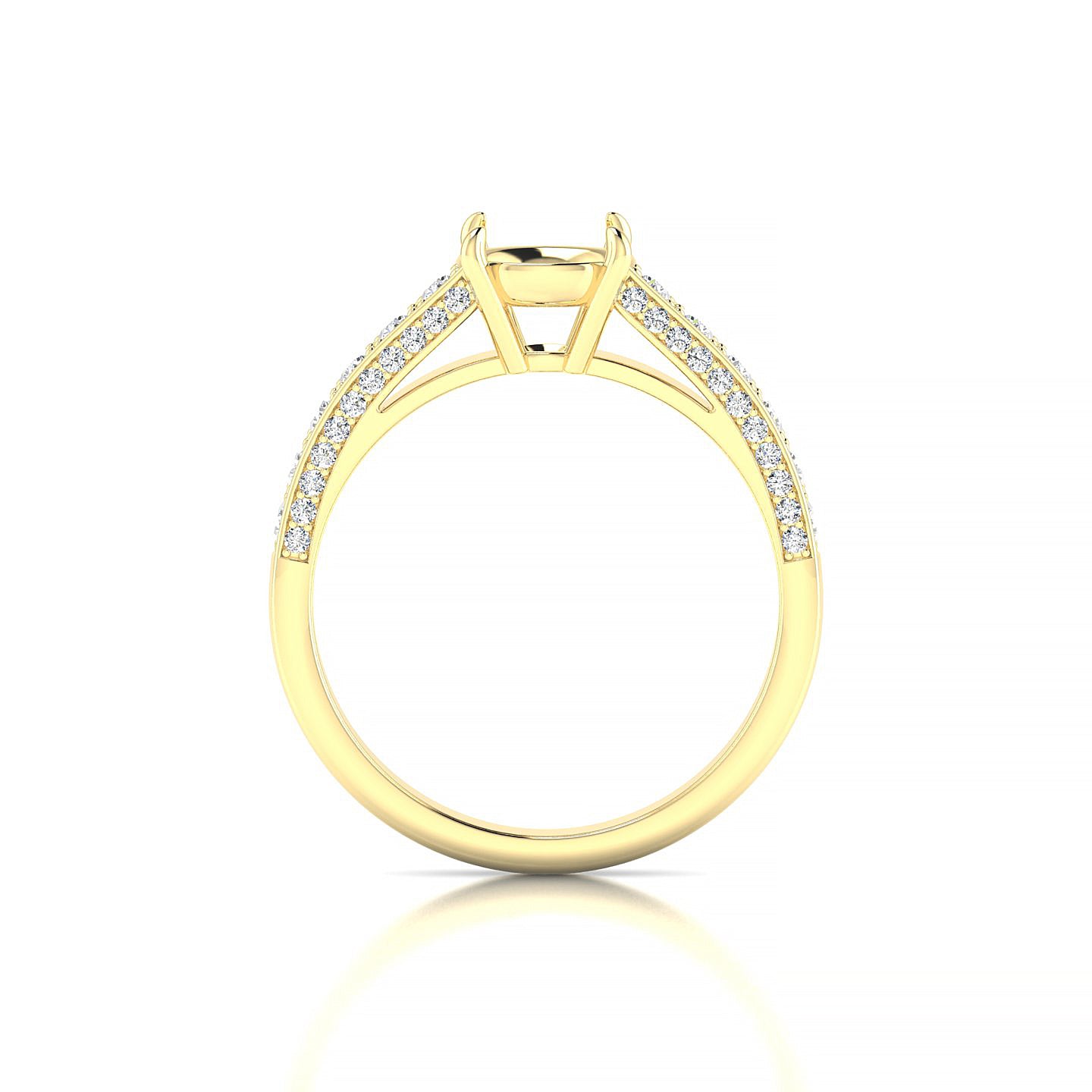 Complete Round 2-2.99 ct | 18k Yellow Gold Side Stones Ring