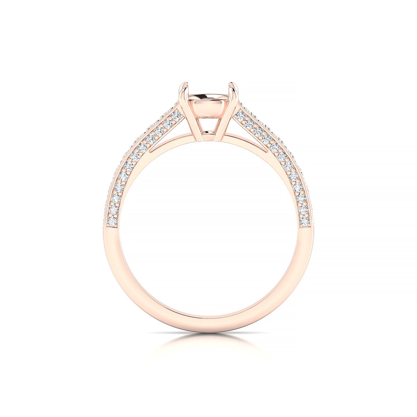 Complete Round 1-1.99 ct | 18k Rose Gold Side Stones Ring