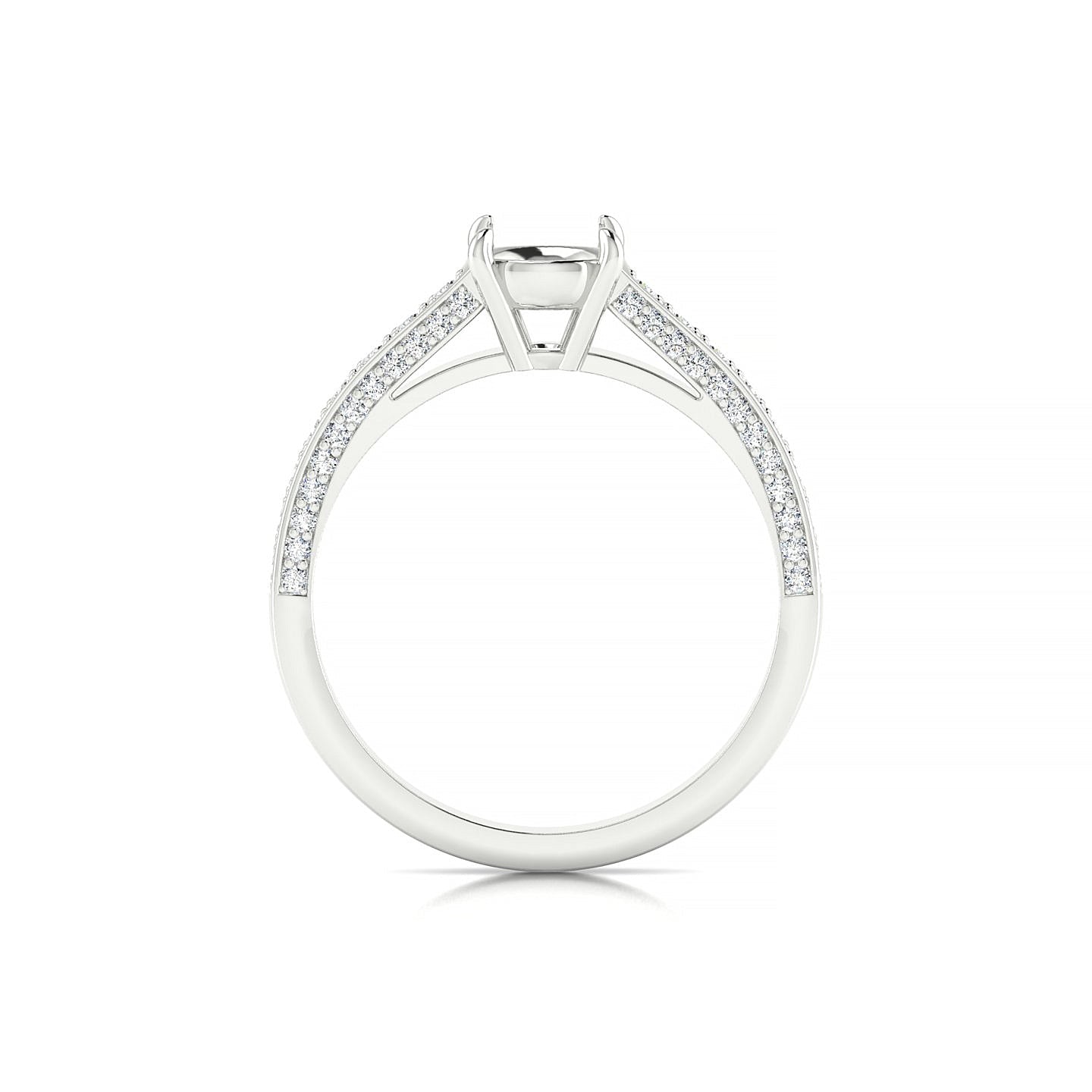 Complete Round 1-1.99 ct | 18k White Gold Side Stones Ring