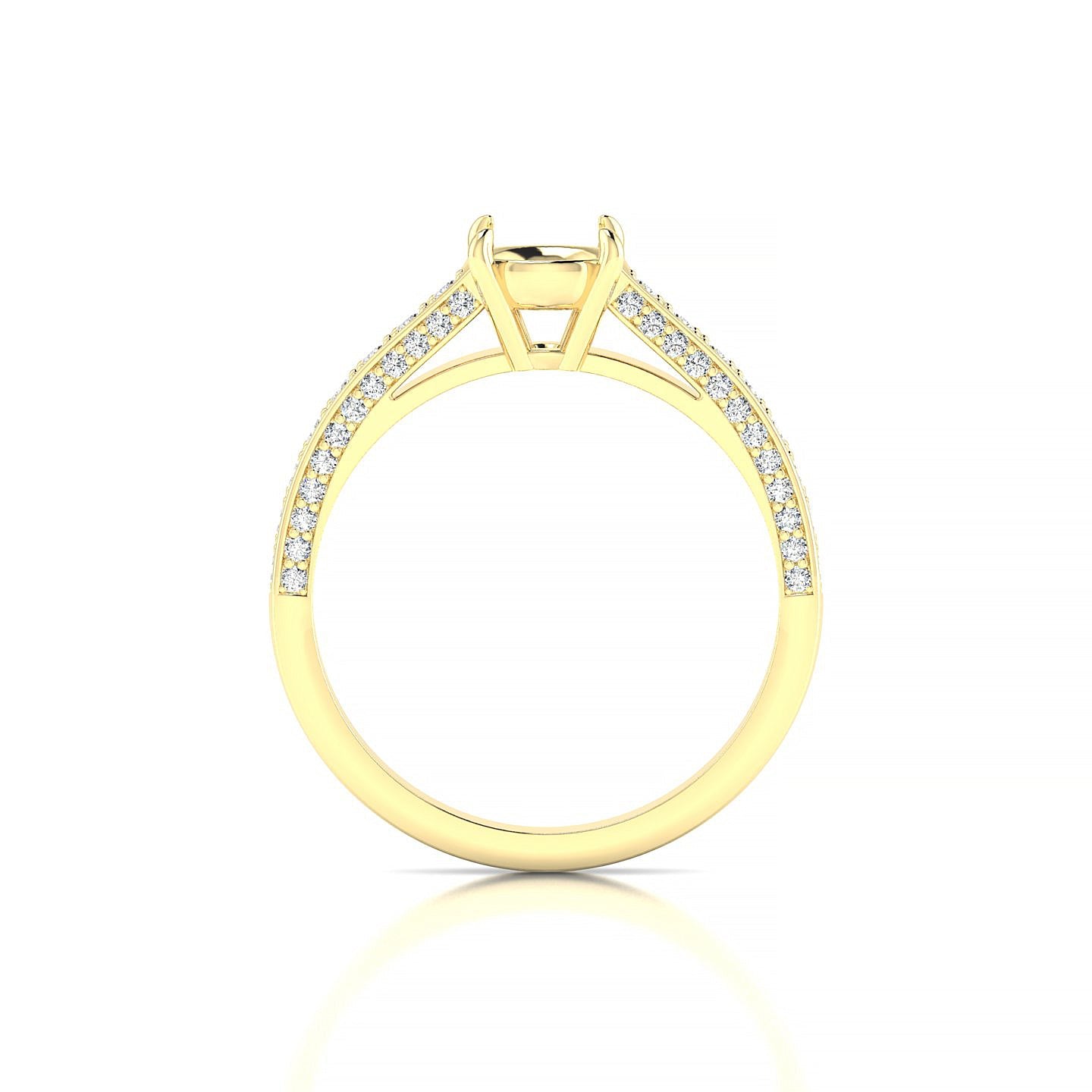 Complete Round 1-1.99 ct | 18k Yellow Gold Side Stones Ring