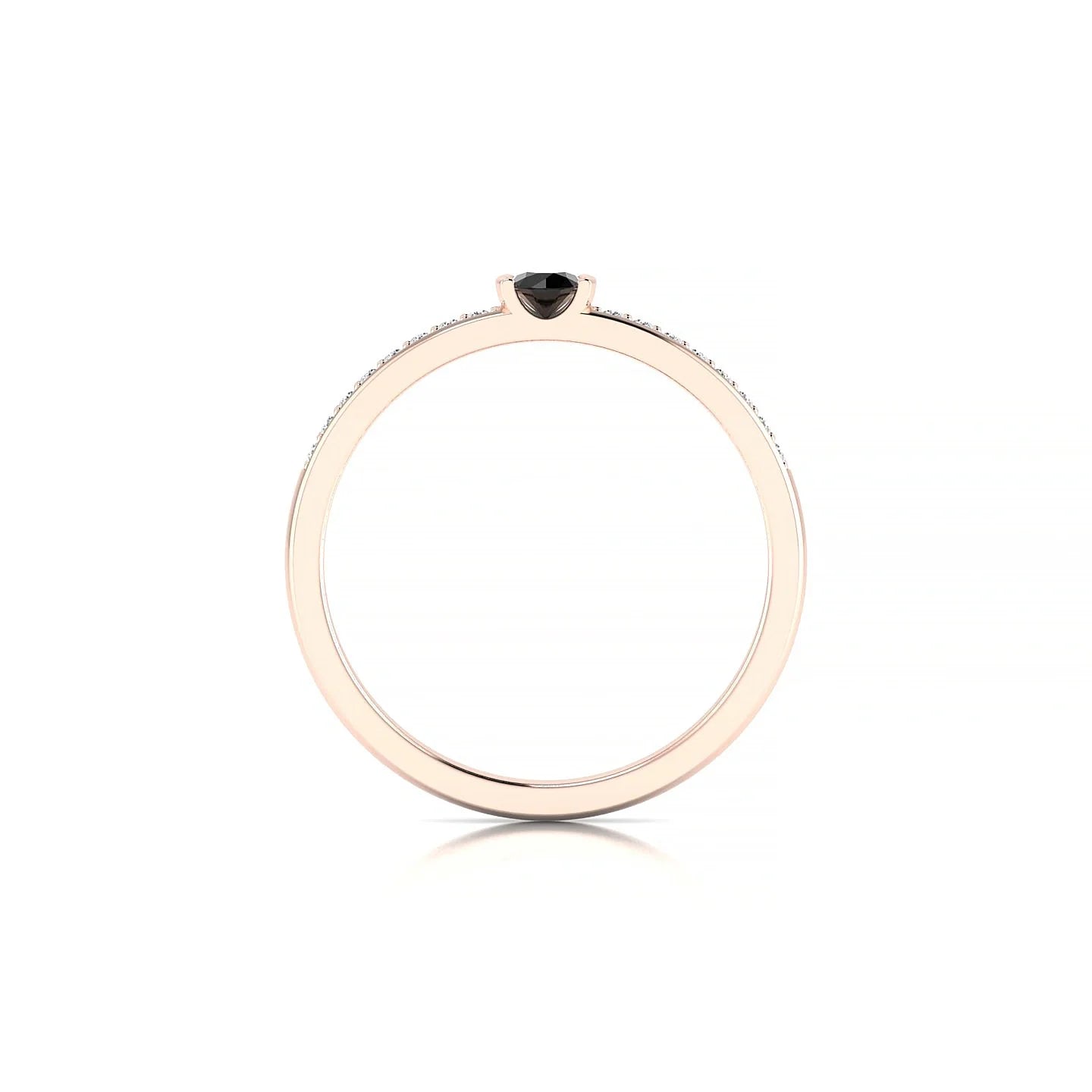 Crest | 18k Rose Gold 3 mm Round Black Diamond Ring