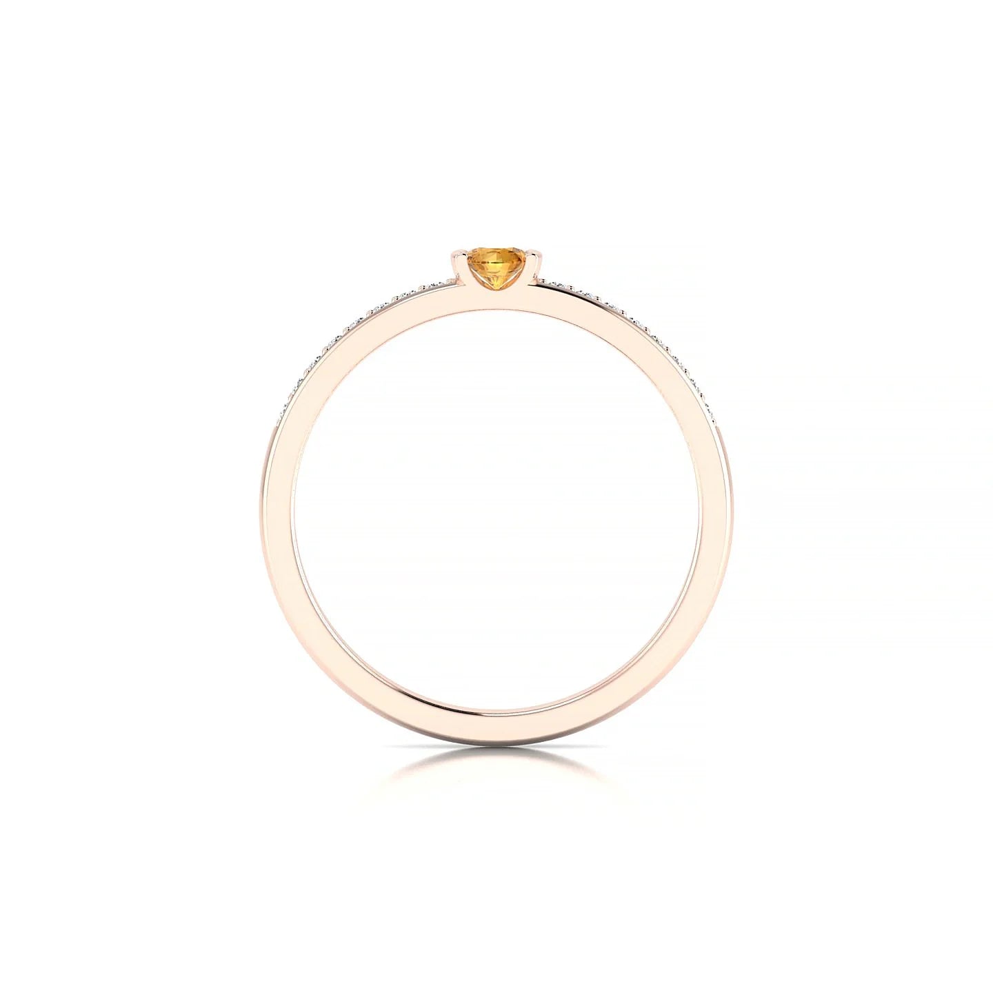 Crest | 18k Rose Gold 3 mm Round Citrine Ring
