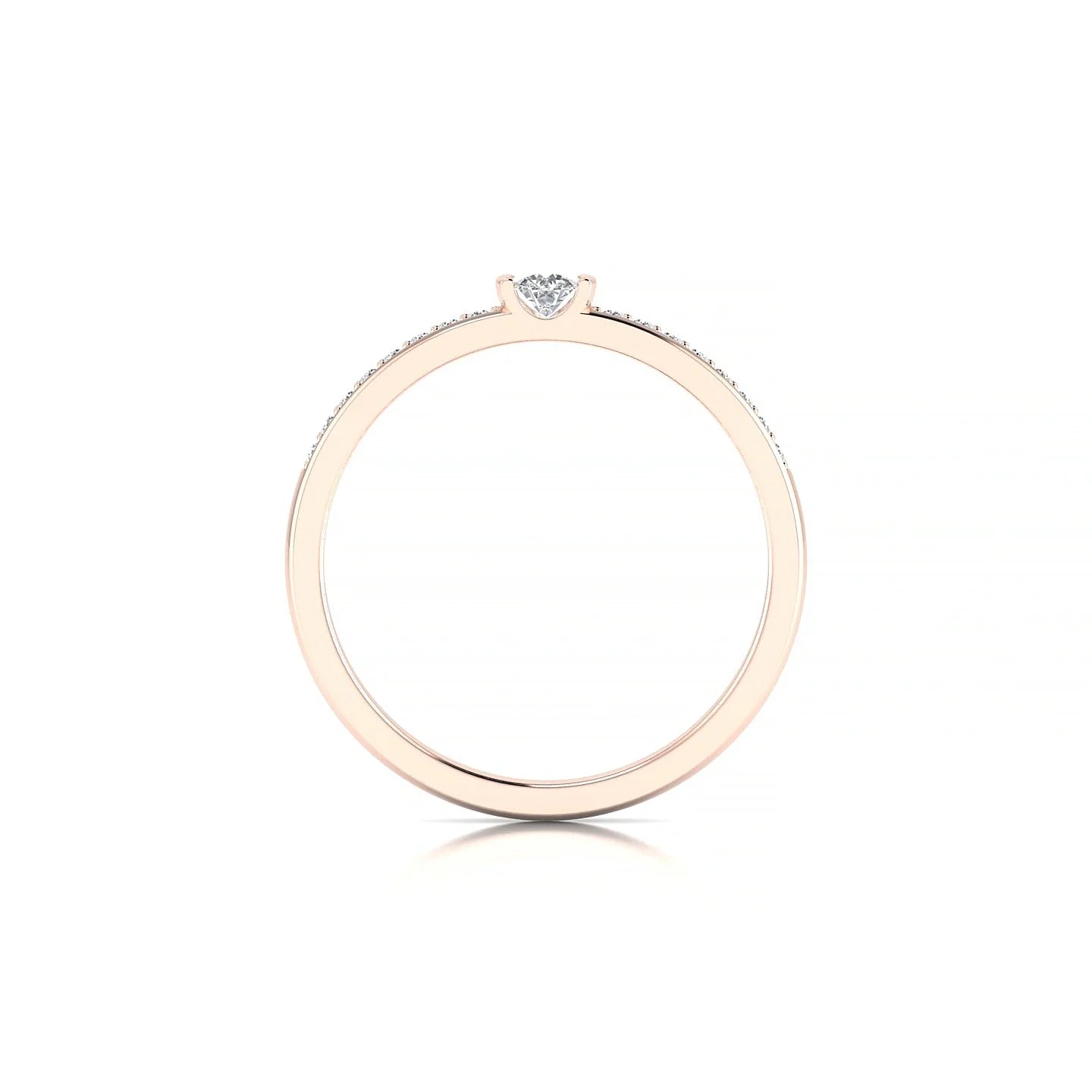 Crest | 18k Rose Gold 3 mm Round Diamond Ring