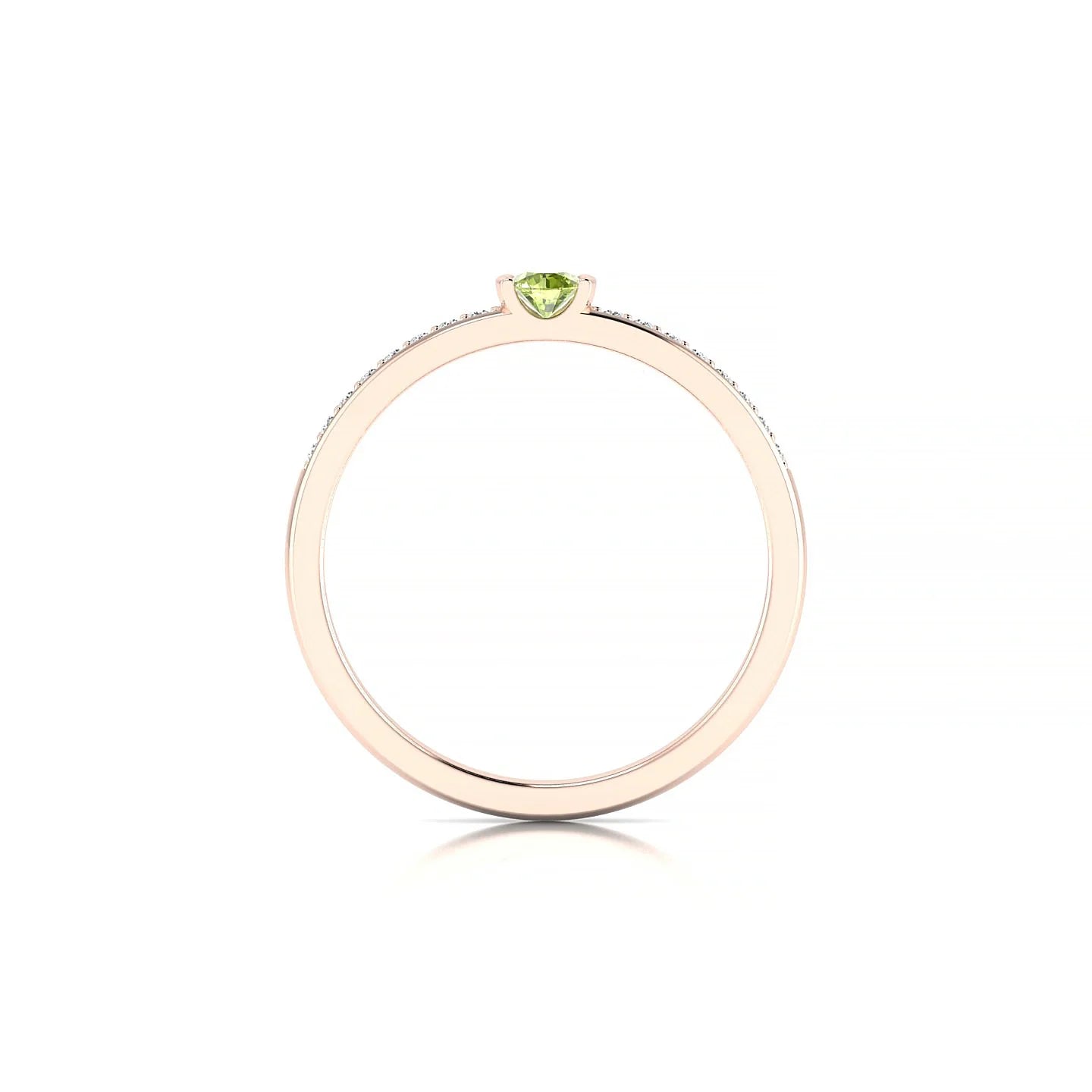 Crest | 18k Rose Gold 3 mm Round Peridot Ring