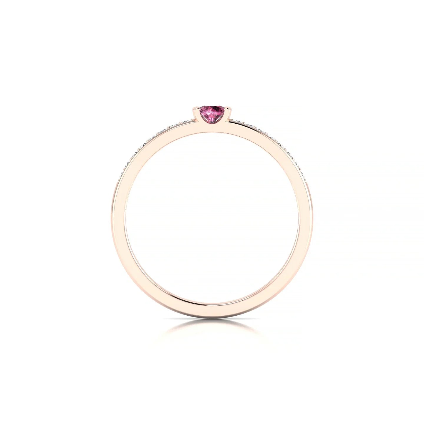 Crest | 18k Rose Gold 3 mm Round Rhodolite Ring