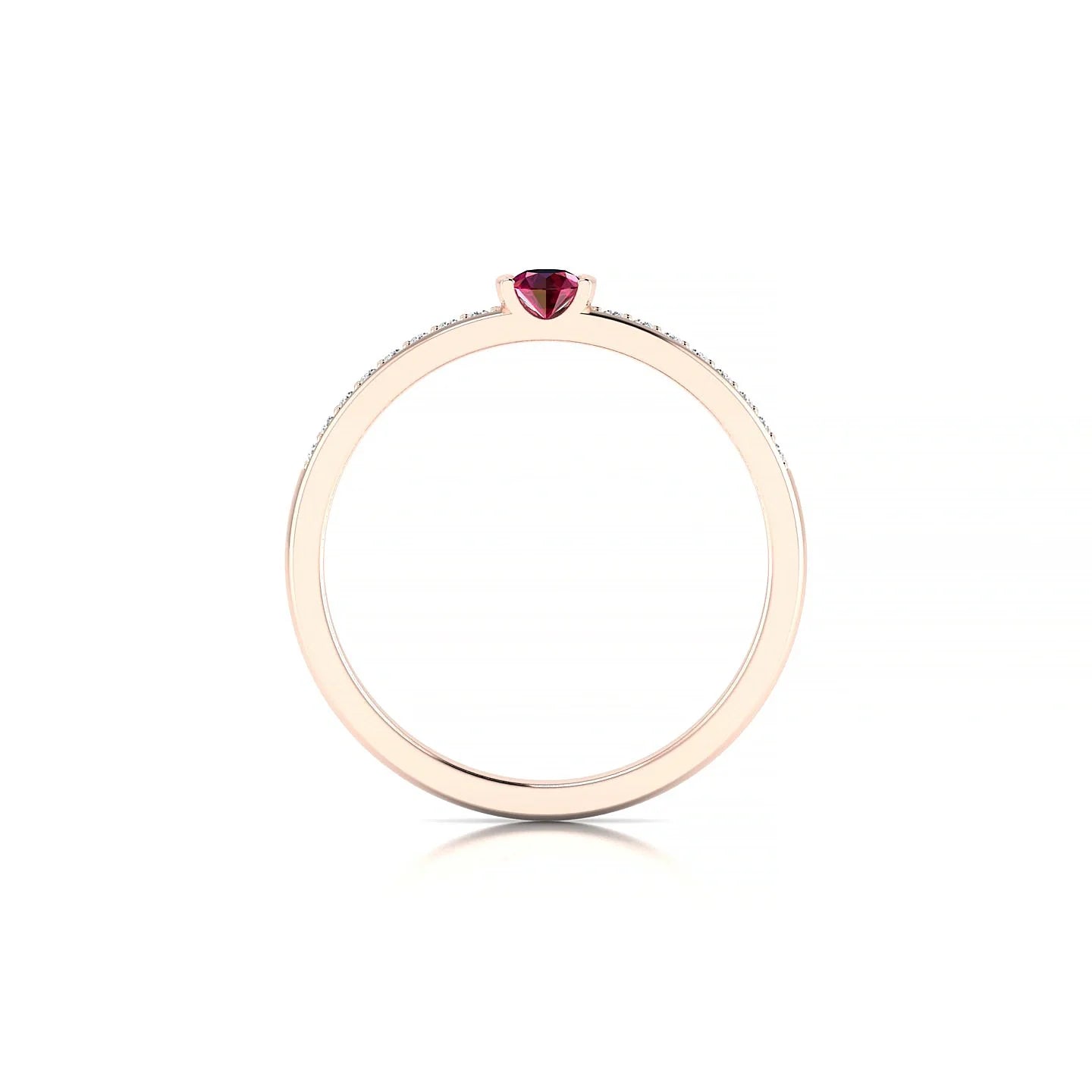 Crest | 18k Rose Gold 3 mm Round Ruby Ring