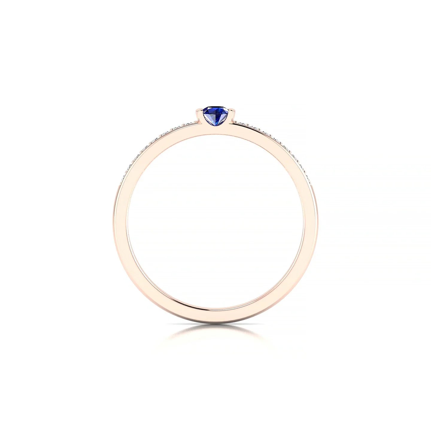 Crest | 18k Rose Gold 3 mm Round Sapphire Ring