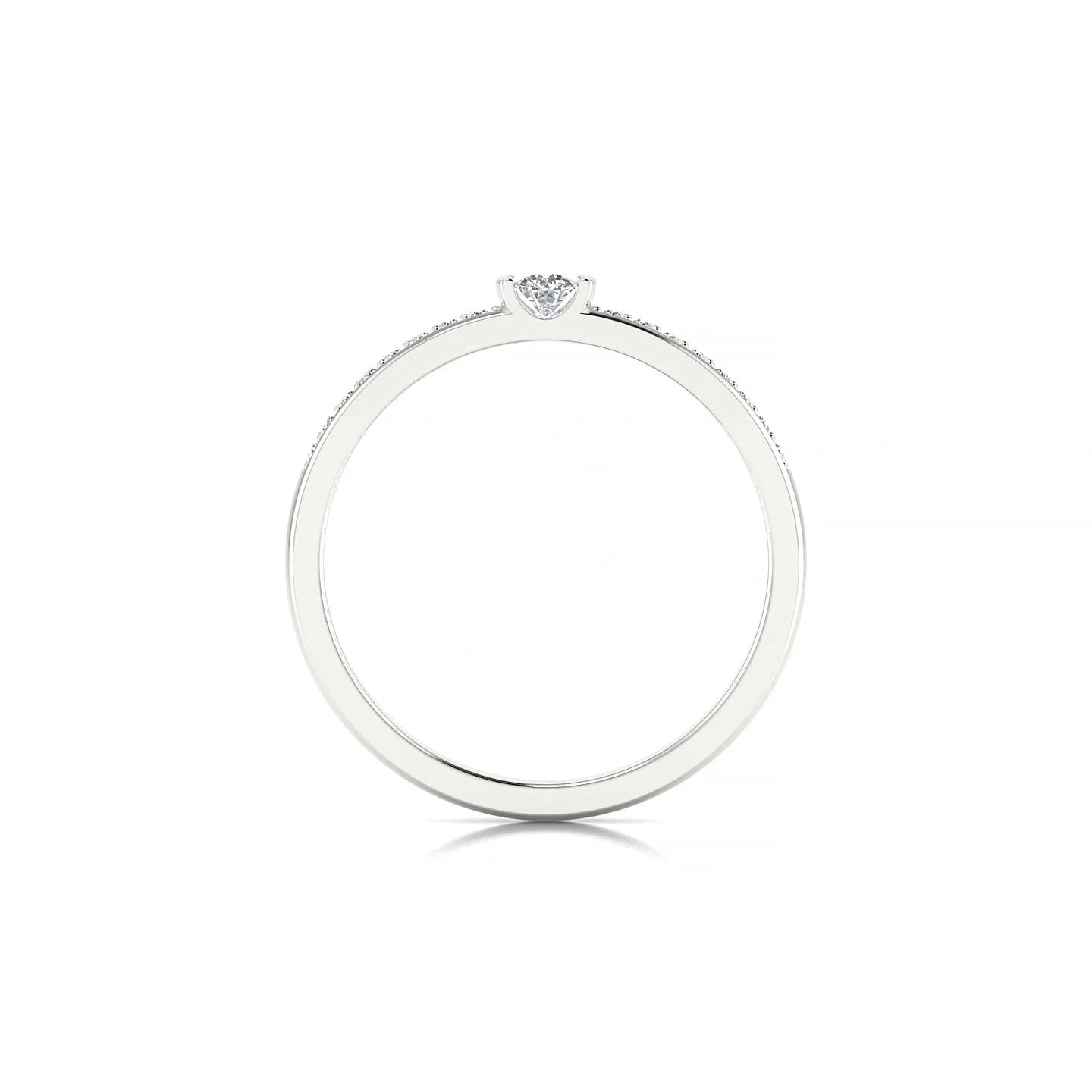 Crest | 18k White Gold 3 mm Round Diamond Ring