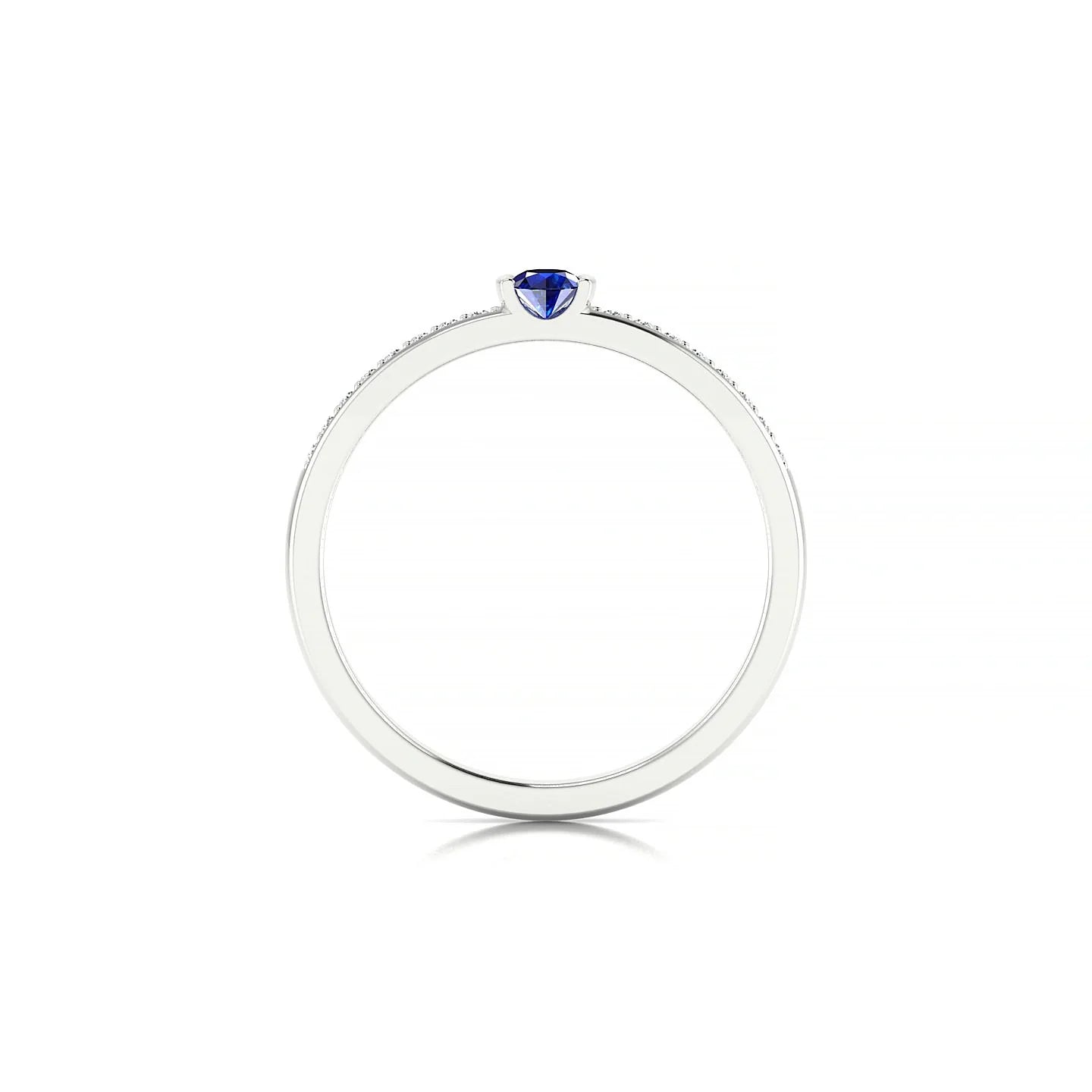 Crest | 18k White Gold 3 mm Round Sapphire Ring