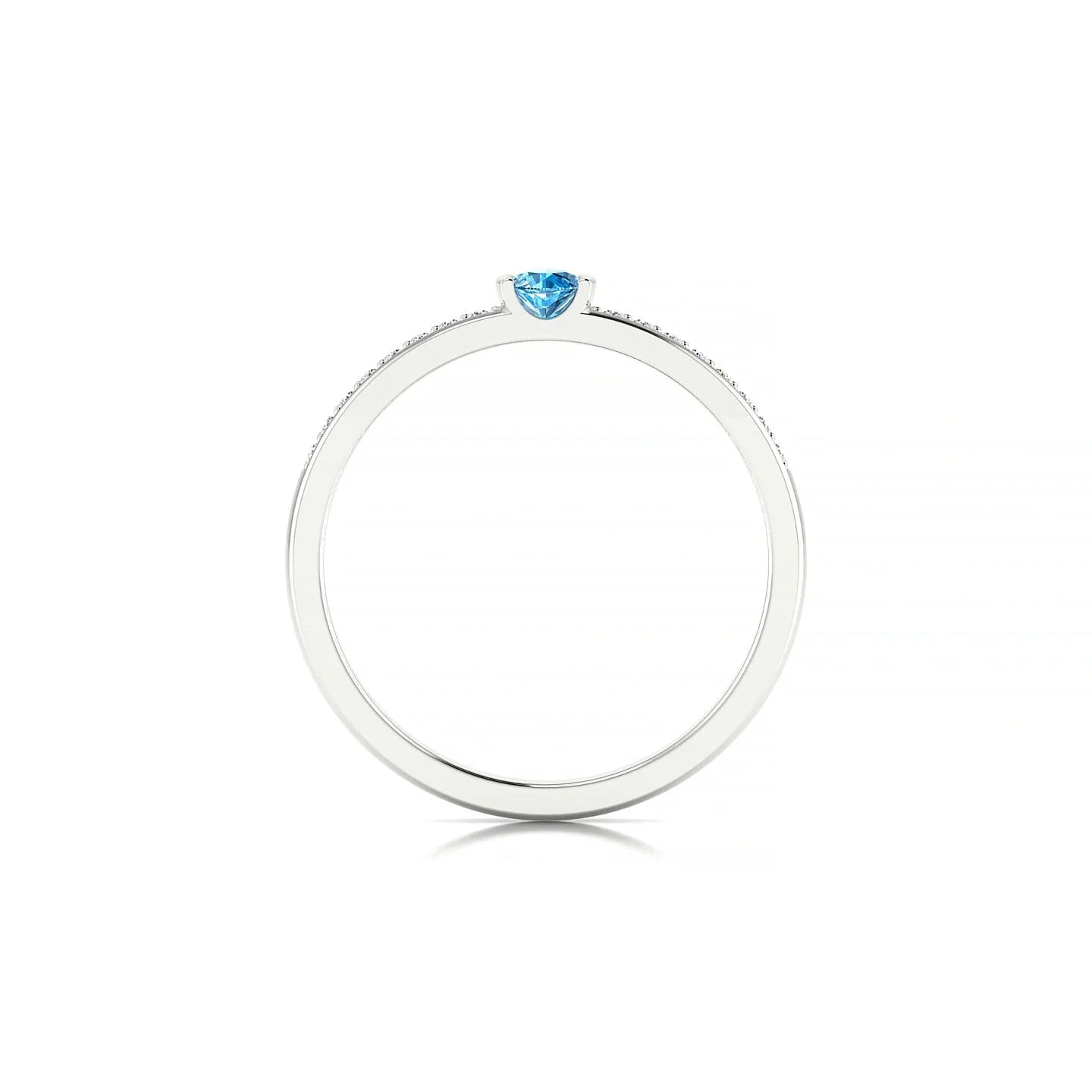 Crest | 18k White Gold 3 mm Round Topaz Ring