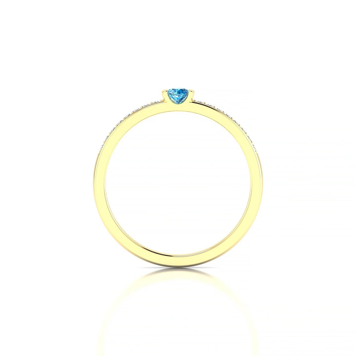 Crest | 18k Yellow Gold 3 mm Round Topaz Ring