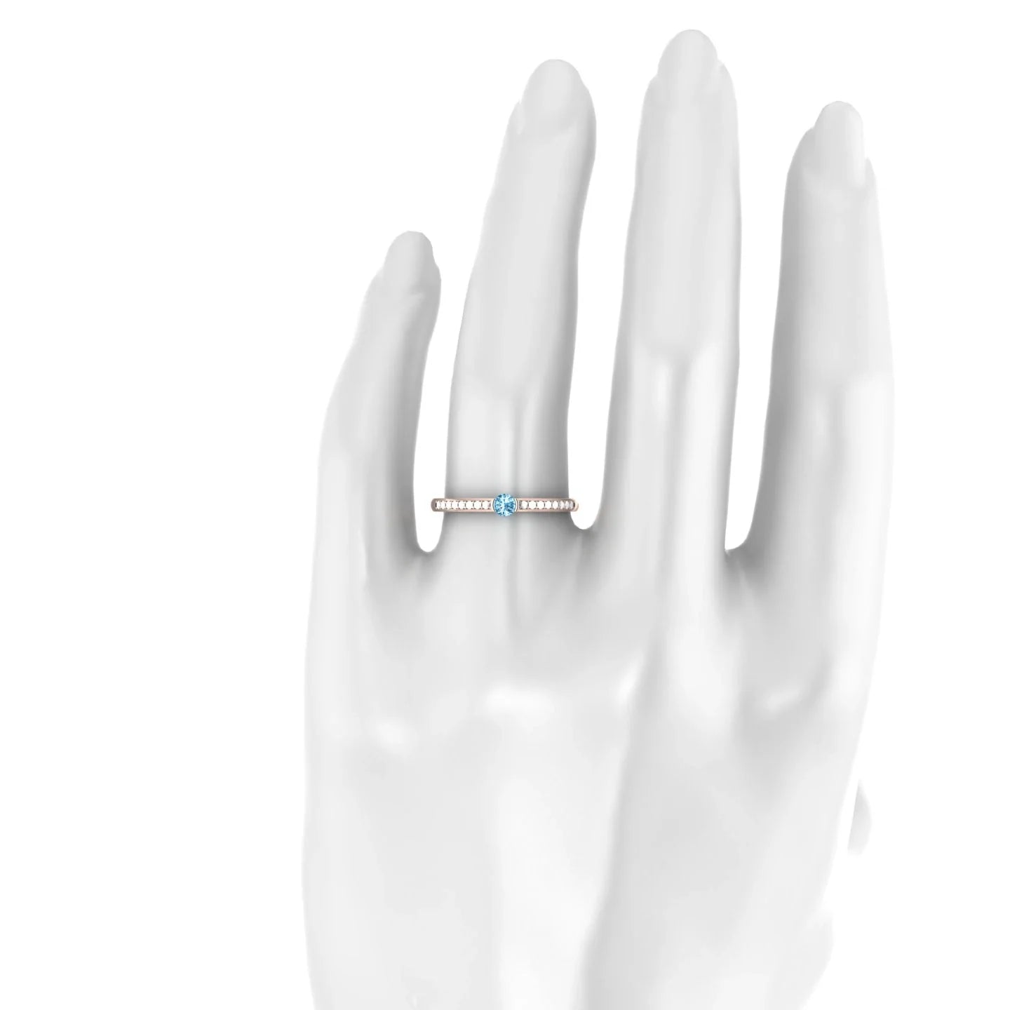 Crest | 18k Rose Gold 3 mm Round Topaz Ring