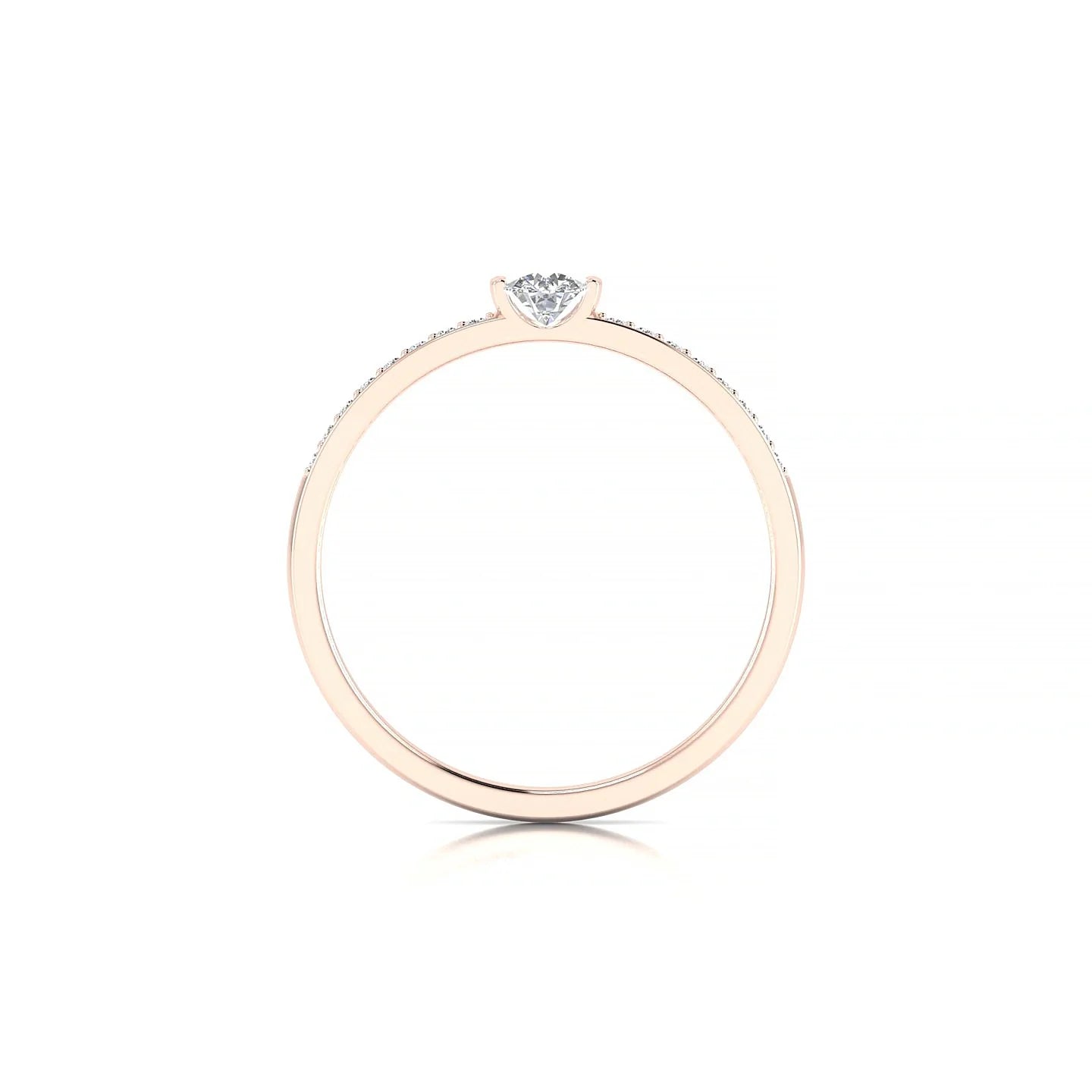 Crest | 18k Rose Gold 3.7 mm Round Diamond Ring