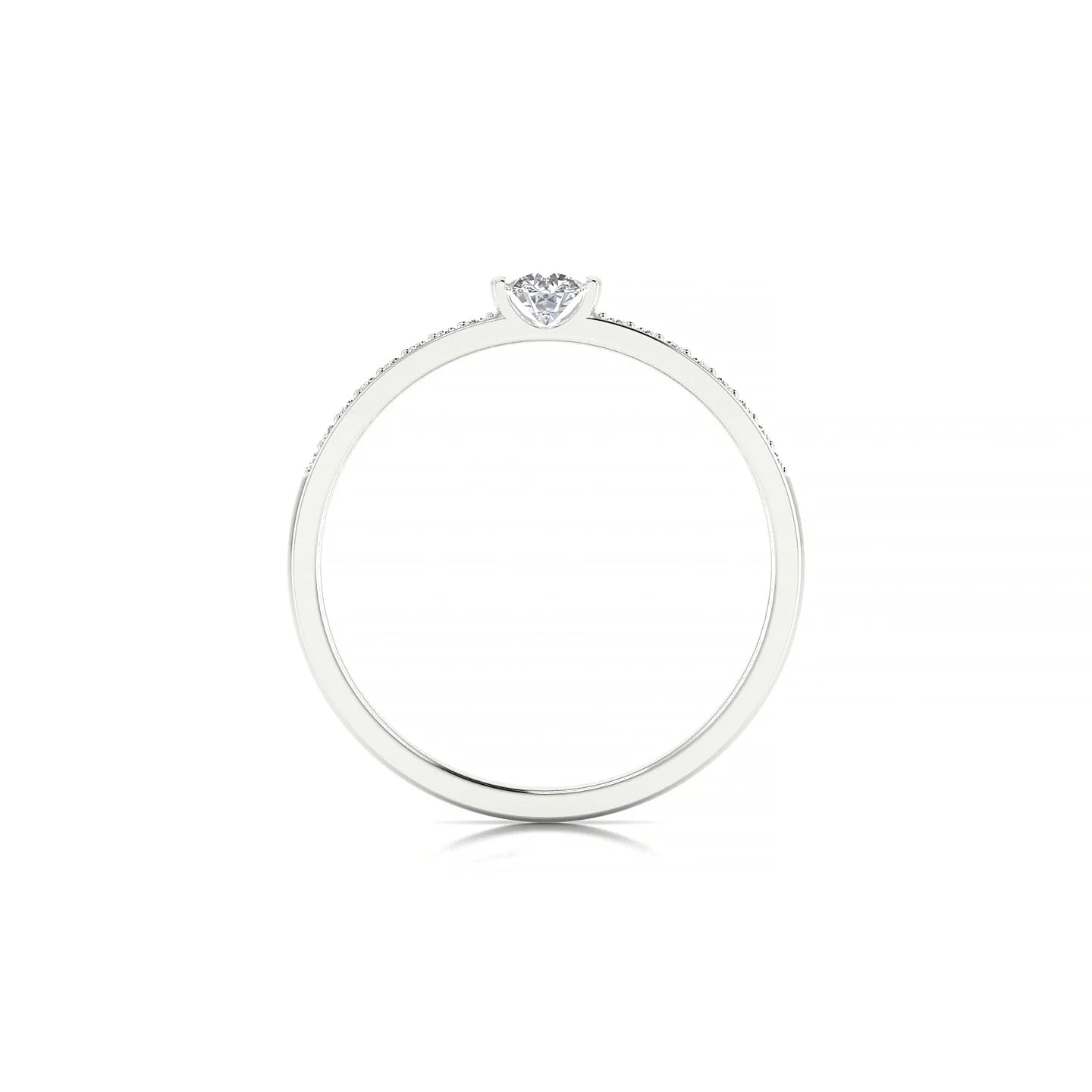 Crest | 18k White Gold 3.7 mm Round Diamond Ring