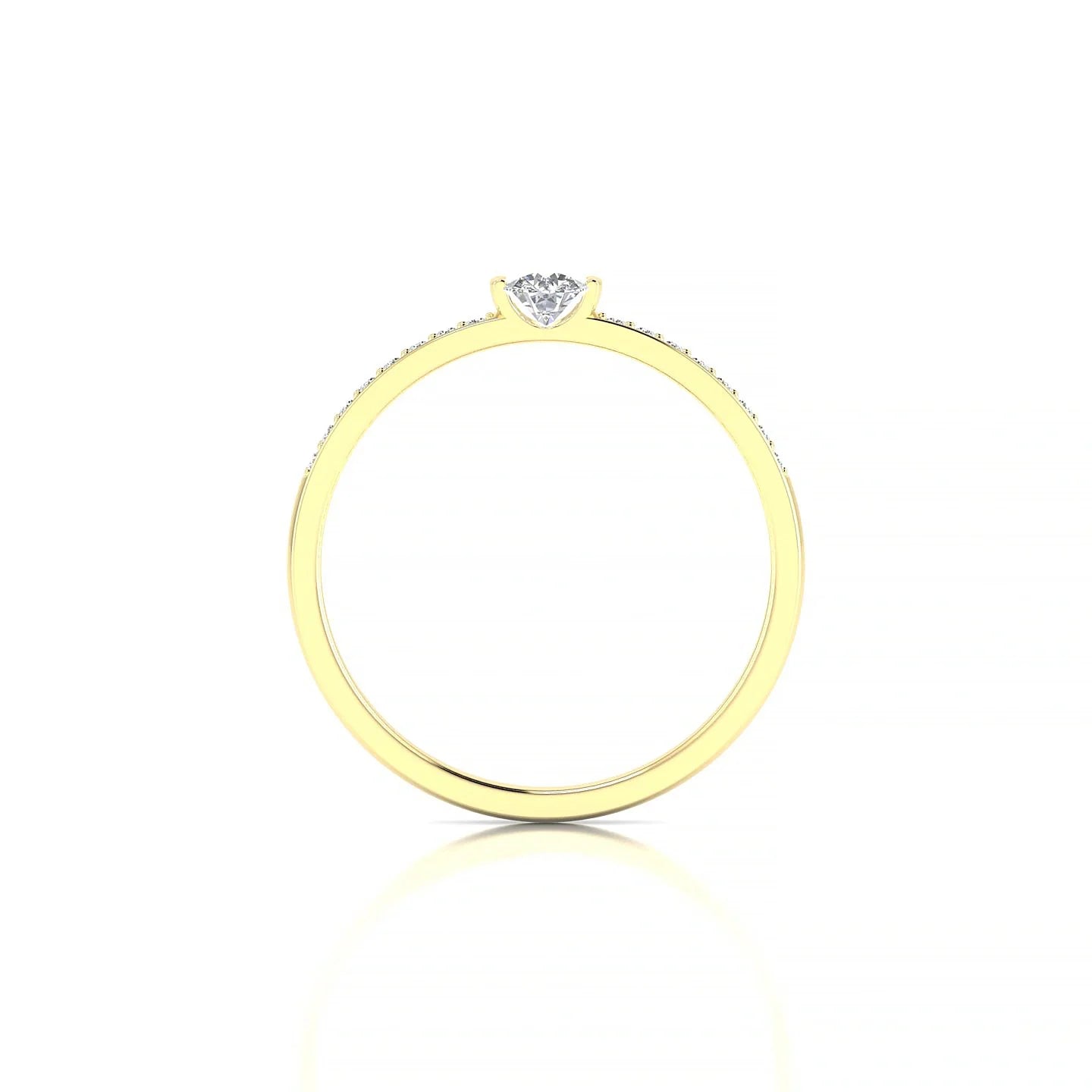 Crest | 18k Yellow Gold 3.7 mm Round Diamond Ring