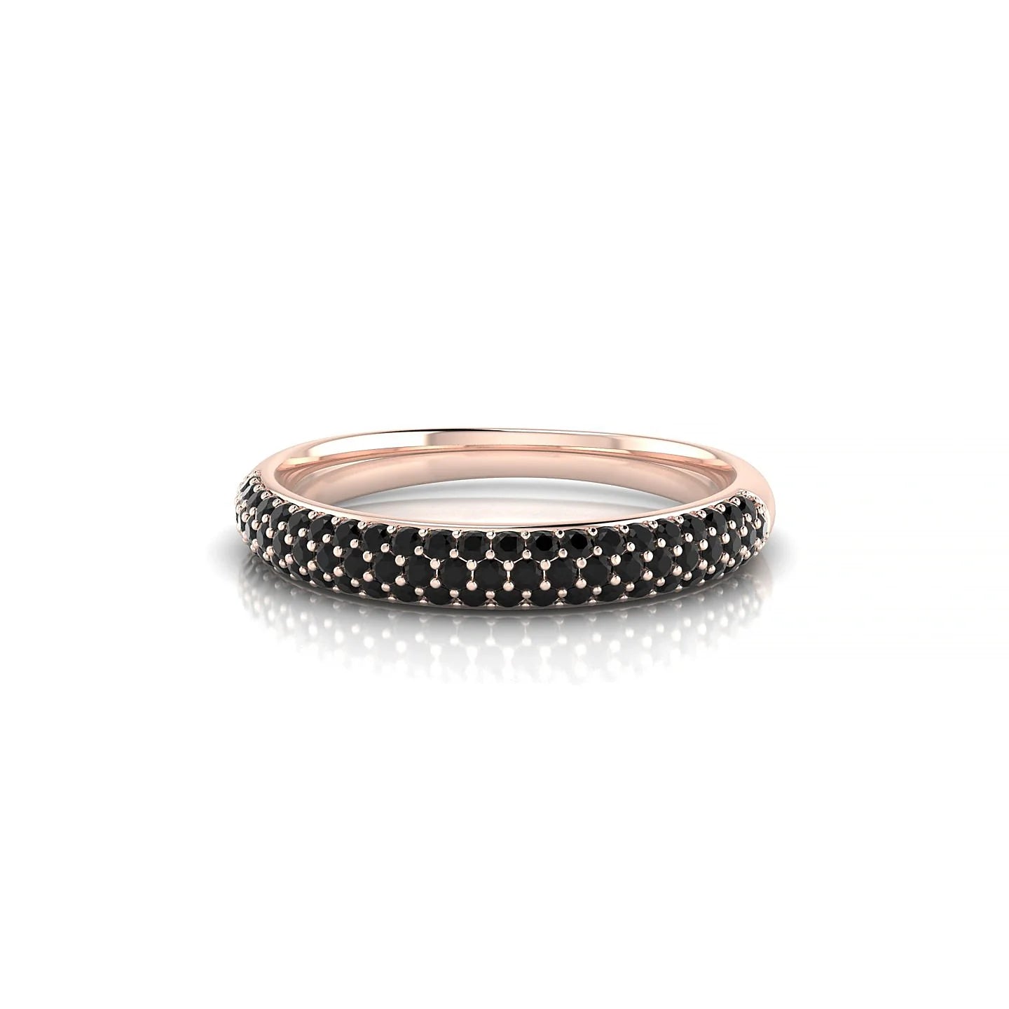 Dawn | 18k Rose Gold 1.1 mm Round Black Diamond Ring