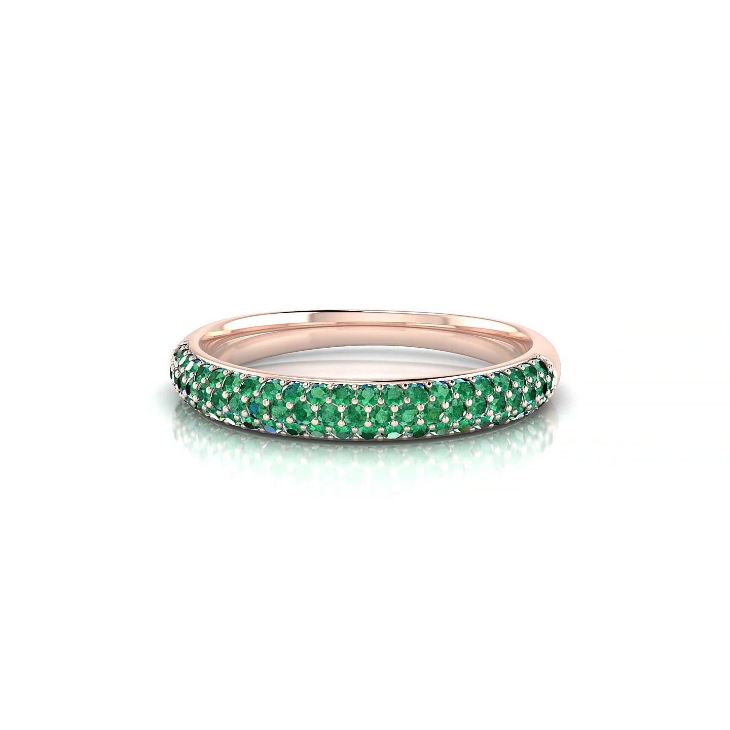 Dawn | 18k Rose Gold 1.1 mm Round Emerald Ring