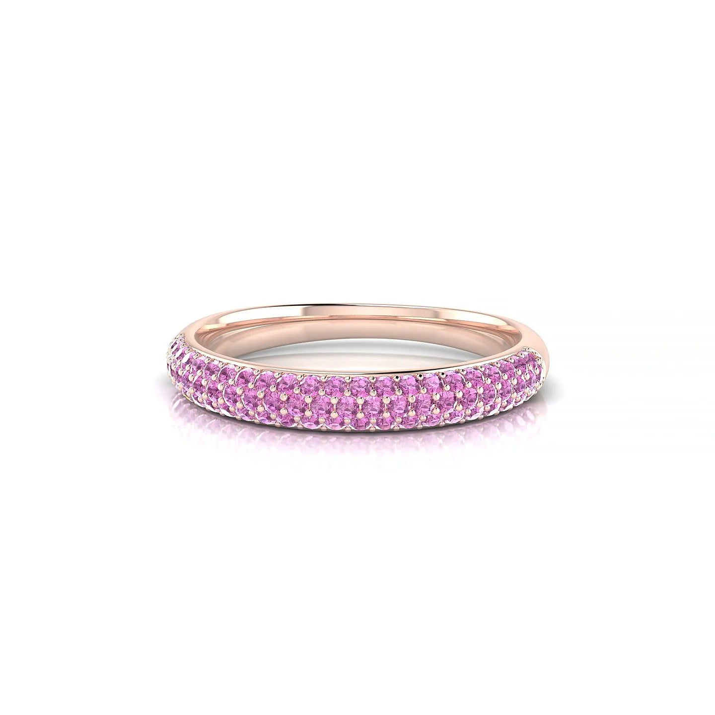 Dawn | 18k Rose Gold 1.1 mm Round Pink Sapphire Ring