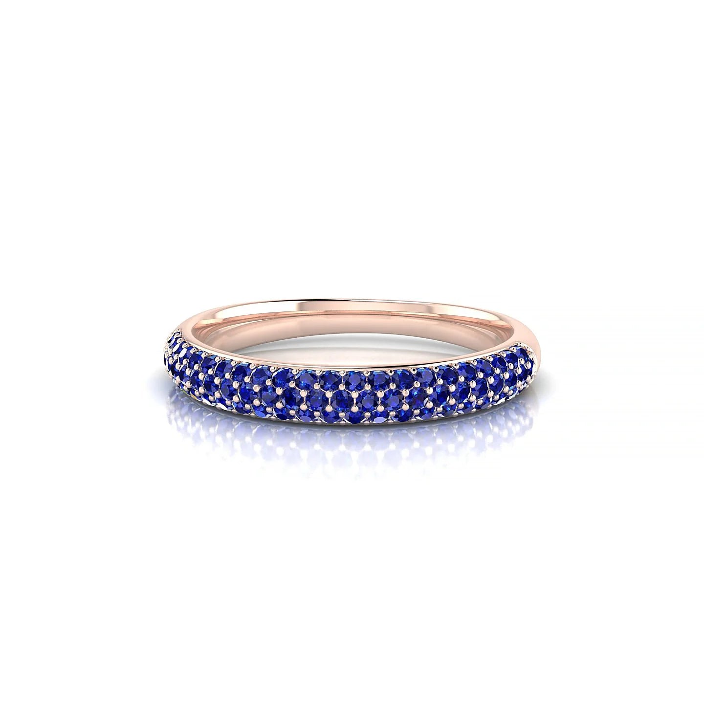 Dawn | 18k Rose Gold 1.1 mm Round Sapphire Ring