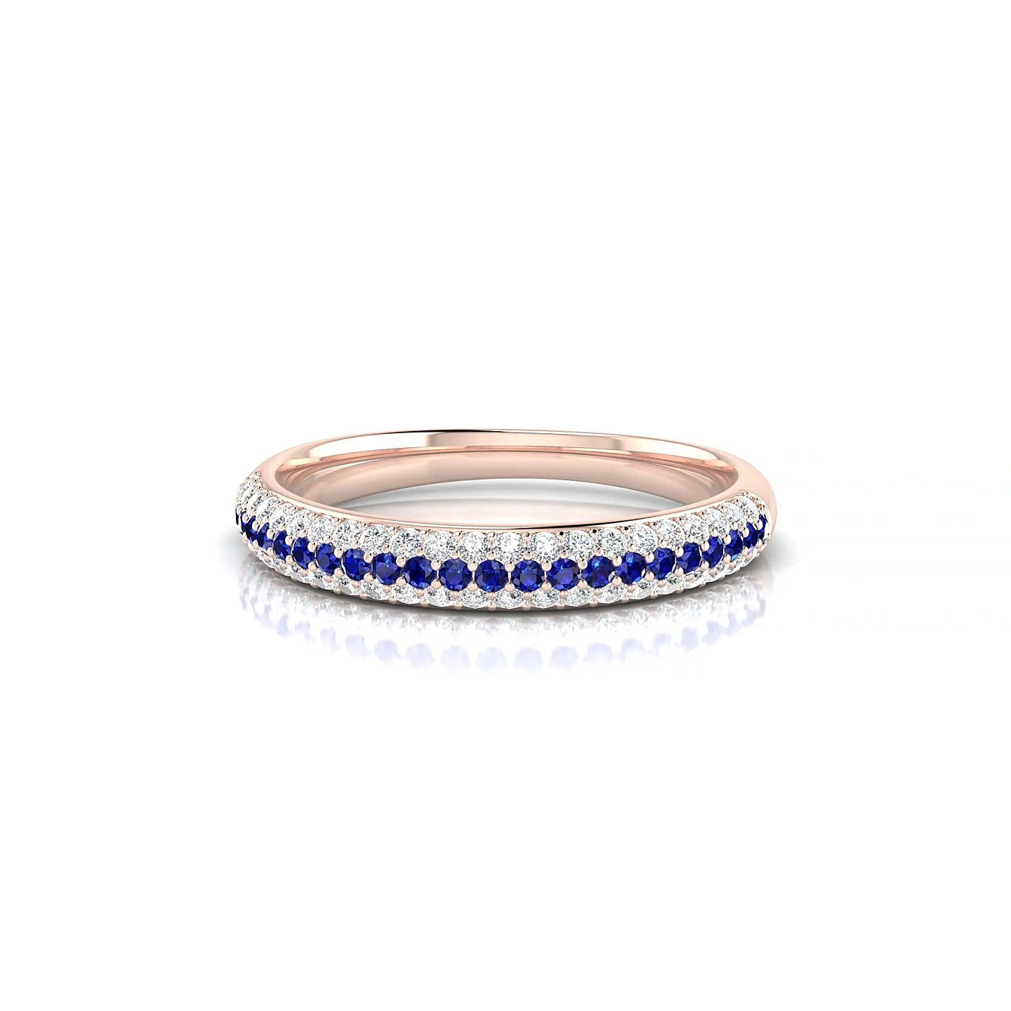 Dawn | 18k Rose Gold 1.1 mm Round Sapphire & Diamond Ring