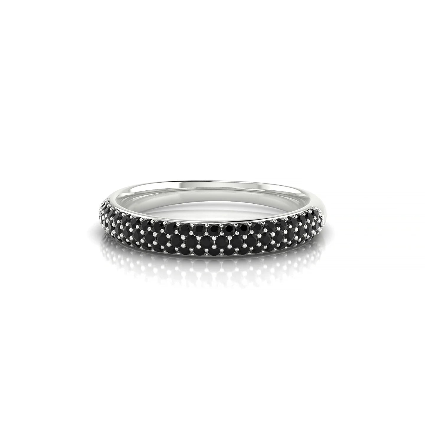 Dawn | 18k White Gold 1.1 mm Round Black Diamond Ring