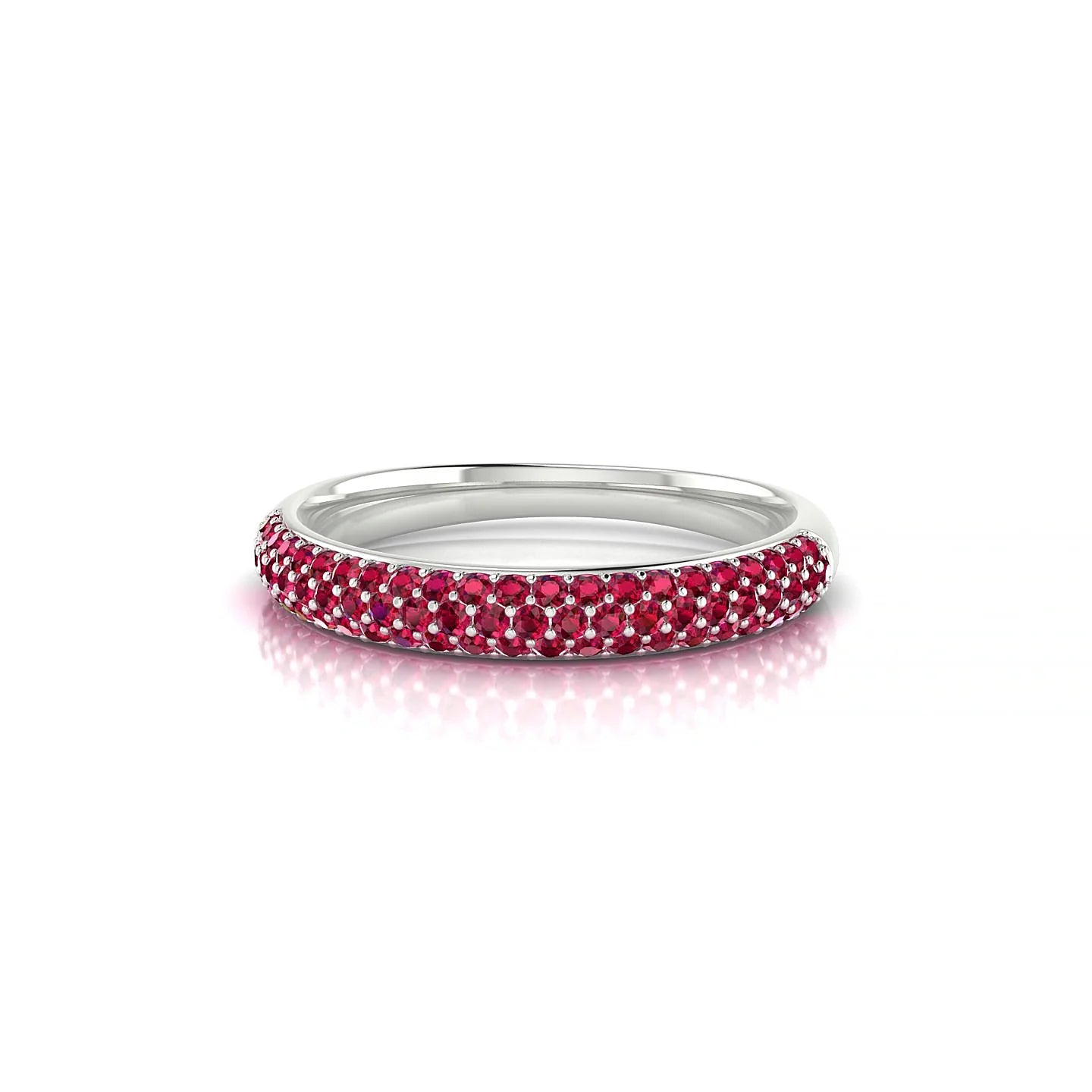 Dawn | 18k White Gold 1.1 mm Round Ruby Ring